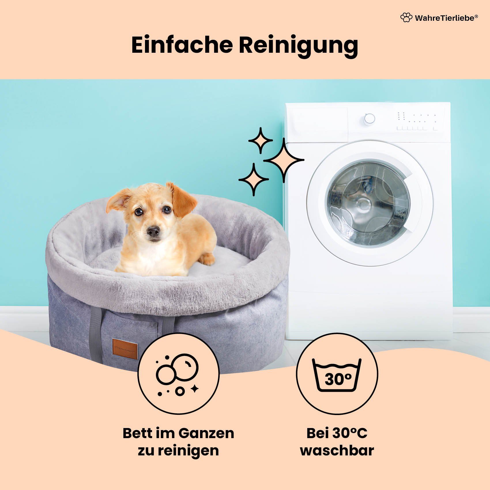 Wahre Tierliebe Hundekorb - Das Original - Orthopädischer Hundekorb "Easy", 100% Premium Polyester, verschiedene Größen und Farben, mit Trageschlaufe