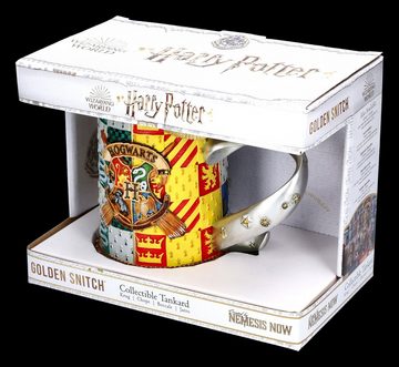 Figuren Shop GmbH Bierkrug Harry Potter Krug - Goldener Schnatz - Merchandise Bierkrug, Kunststein (Polyresin), Edelstahl