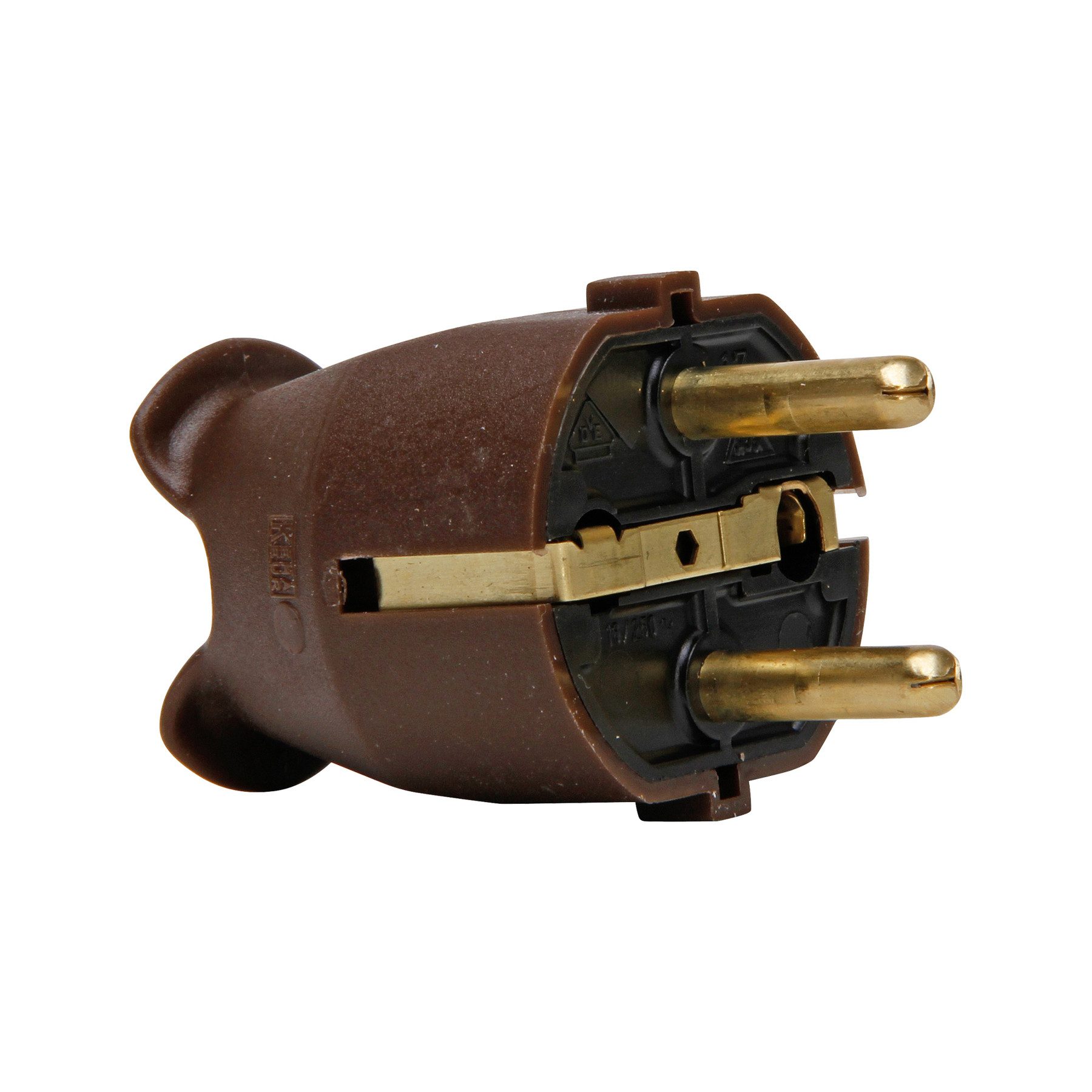Kopp Schuko-Stecker KOPP Schutzkontakt-Stecker 175706004, braun