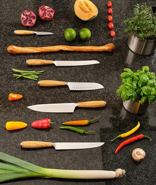 RÖSLE Gemüsemesser Artesano, für Obst und Gemüse, Made in Solingen, Klingenspezialstahl, Olivenholz