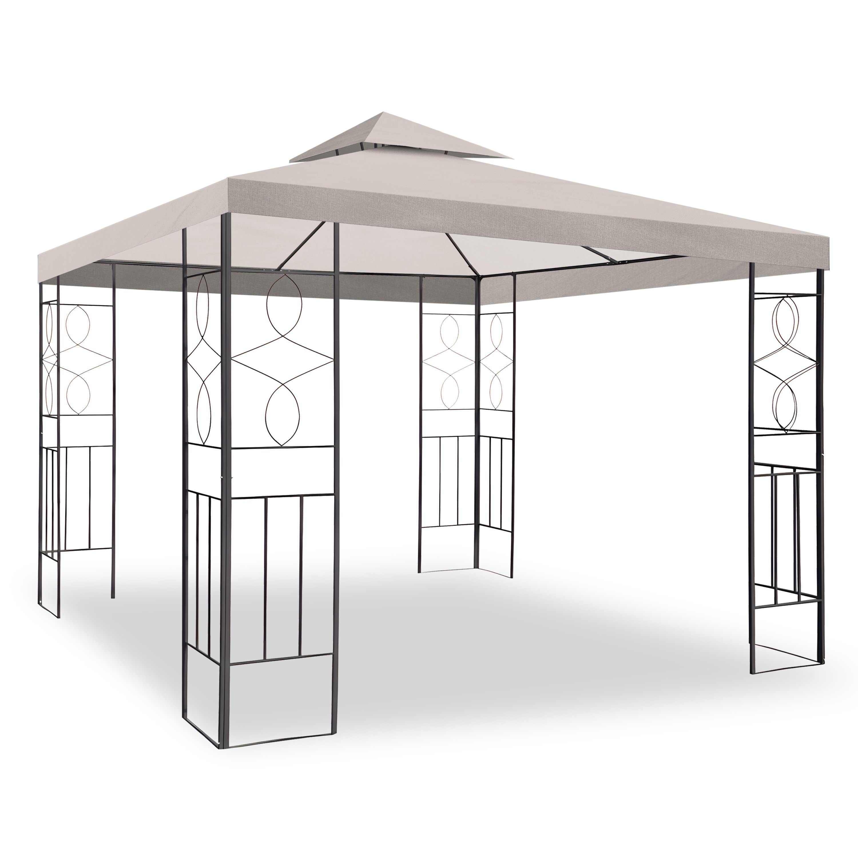 habeig Pavillon WASSERDICHTER Pavillon Romantika 3x3m Metall inkl. Dach wasserfest