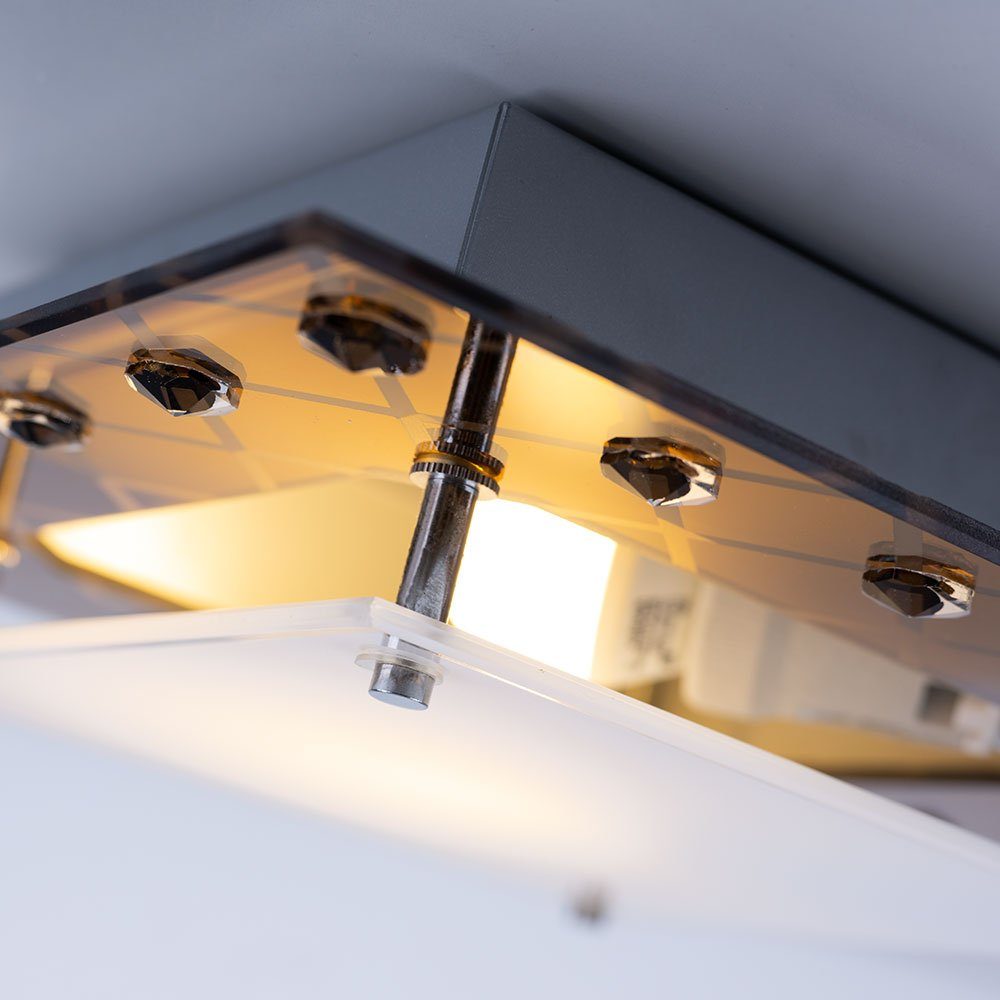 Lampe Design Decken Metall Leuchte Kupfer LED inklusive, etc-shop LED 6,5 Leuchtmittel Warmweiß, Deckenleuchte, Watt Glas