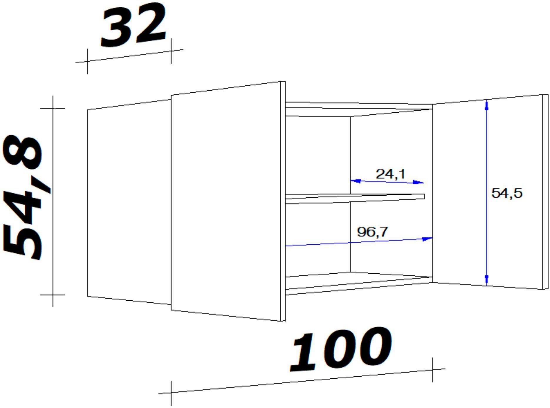 Flex-Well Hängeschrank Nano (B 32 cm T) x H x 54,8 x x 100