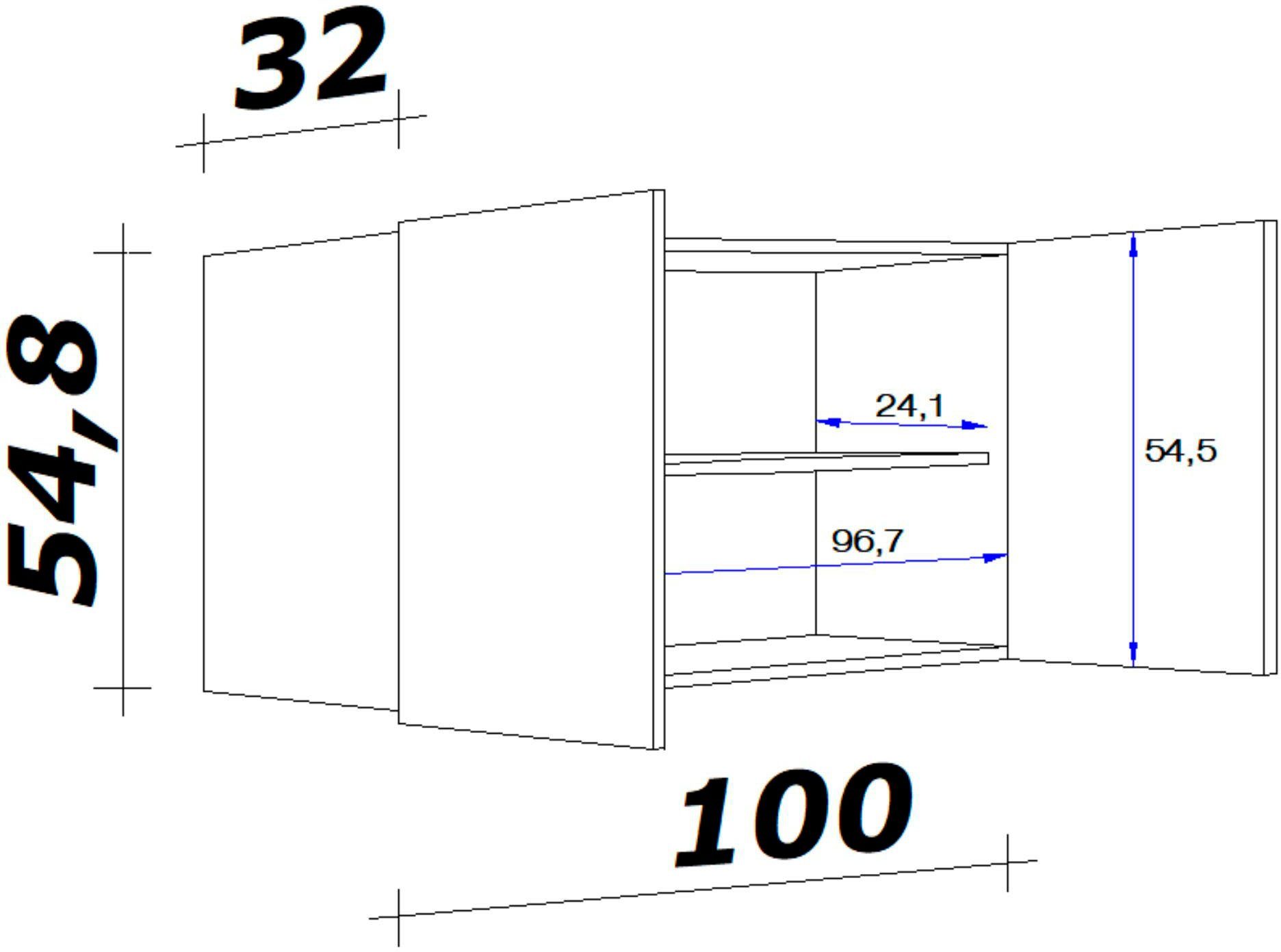 Flex-Well Hängeschrank Wito (B x H x T) 100 x 54,8 x 32 cm – Bild 3 von 4
