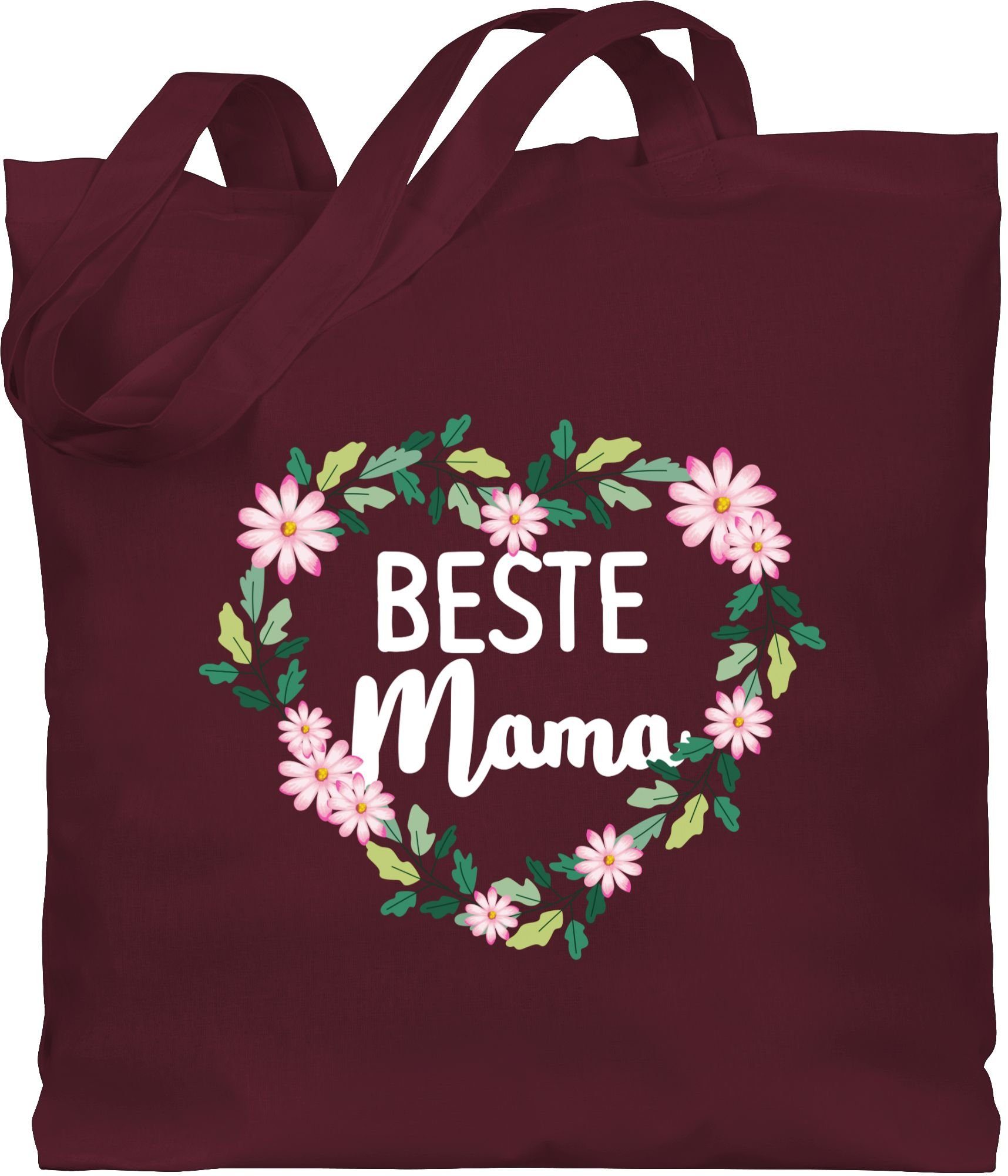 Shirtracer Umhängetasche Beste Bordeauxrot Muttertagsgeschenk Mama II, 1