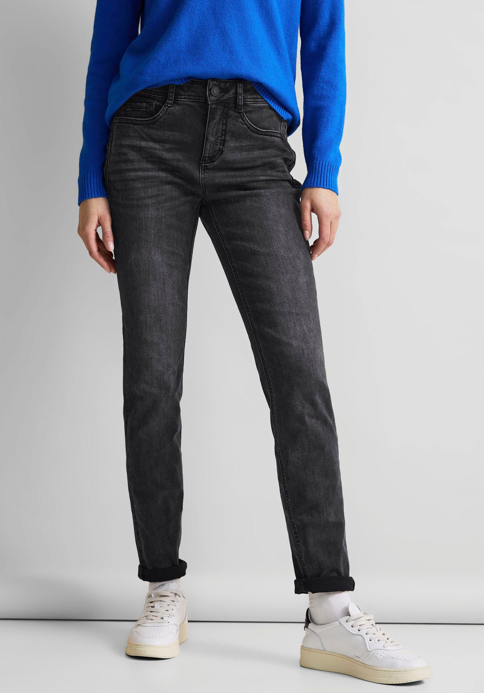 STREET ONE Slim-fit-Jeans im Fünf-Pocket-Stil, Denim aus hochwertiger,  elastischer Baumwollmischung
