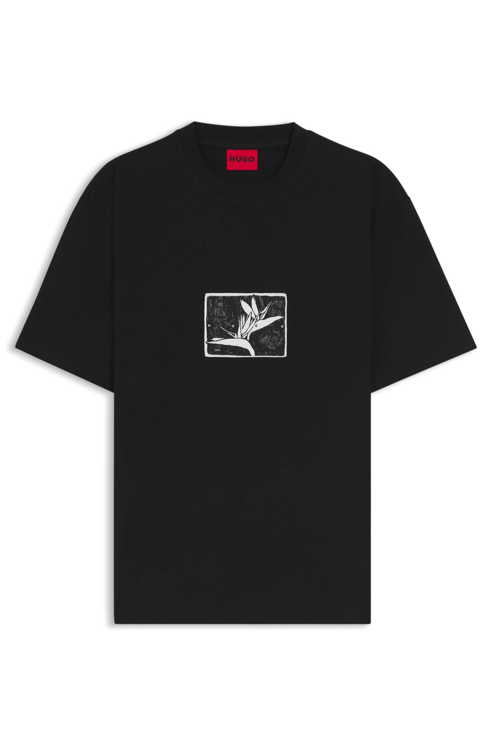 HUGO T-Shirt Darise Reine Baumwolle, Relaxed Fit, HUGO-Print – Bild 4 von 5