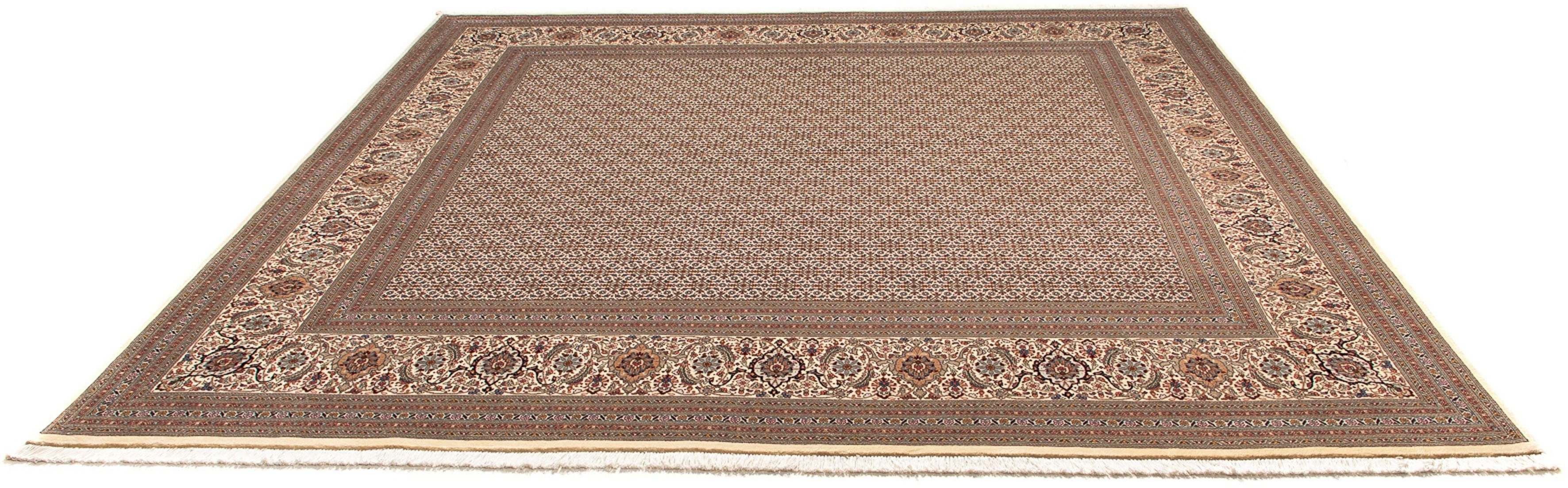 Orientteppich Perser - Täbriz quadratisch - 258 x 251 cm - hellbraun, morgenland, quadratisch, Höhe: 10 mm, Wohnzimmer, Handgeknüpft, Einzelstück mit Zertifikat