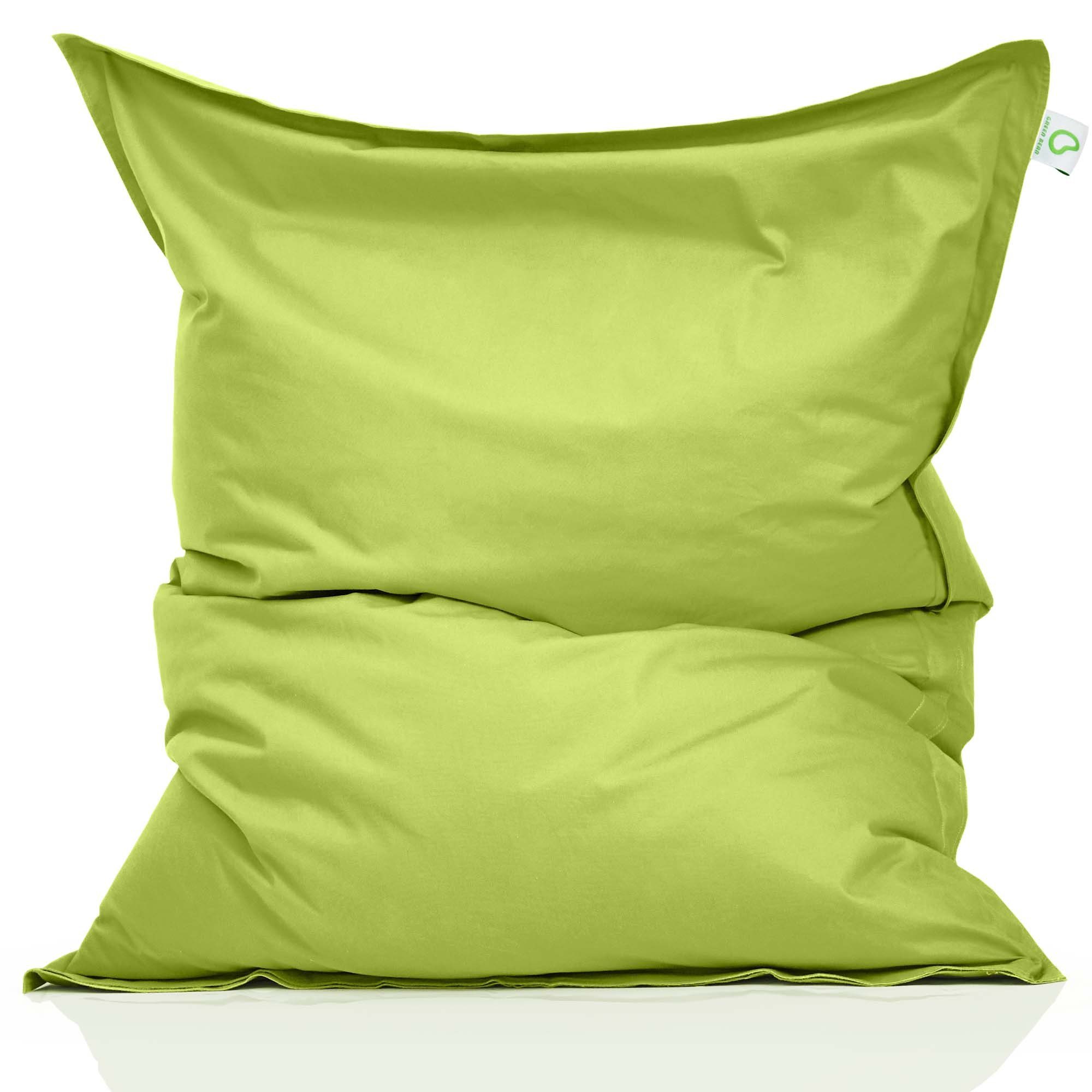 Green Bean Sitzsack Square (Indoor Bean Bag XXL 140x180cm 380 Liter, Kinder & Erwachsene Bean Bag), EPS Perlen Füllung Riesensitzsack Groß Liegekissen Sitzkissen