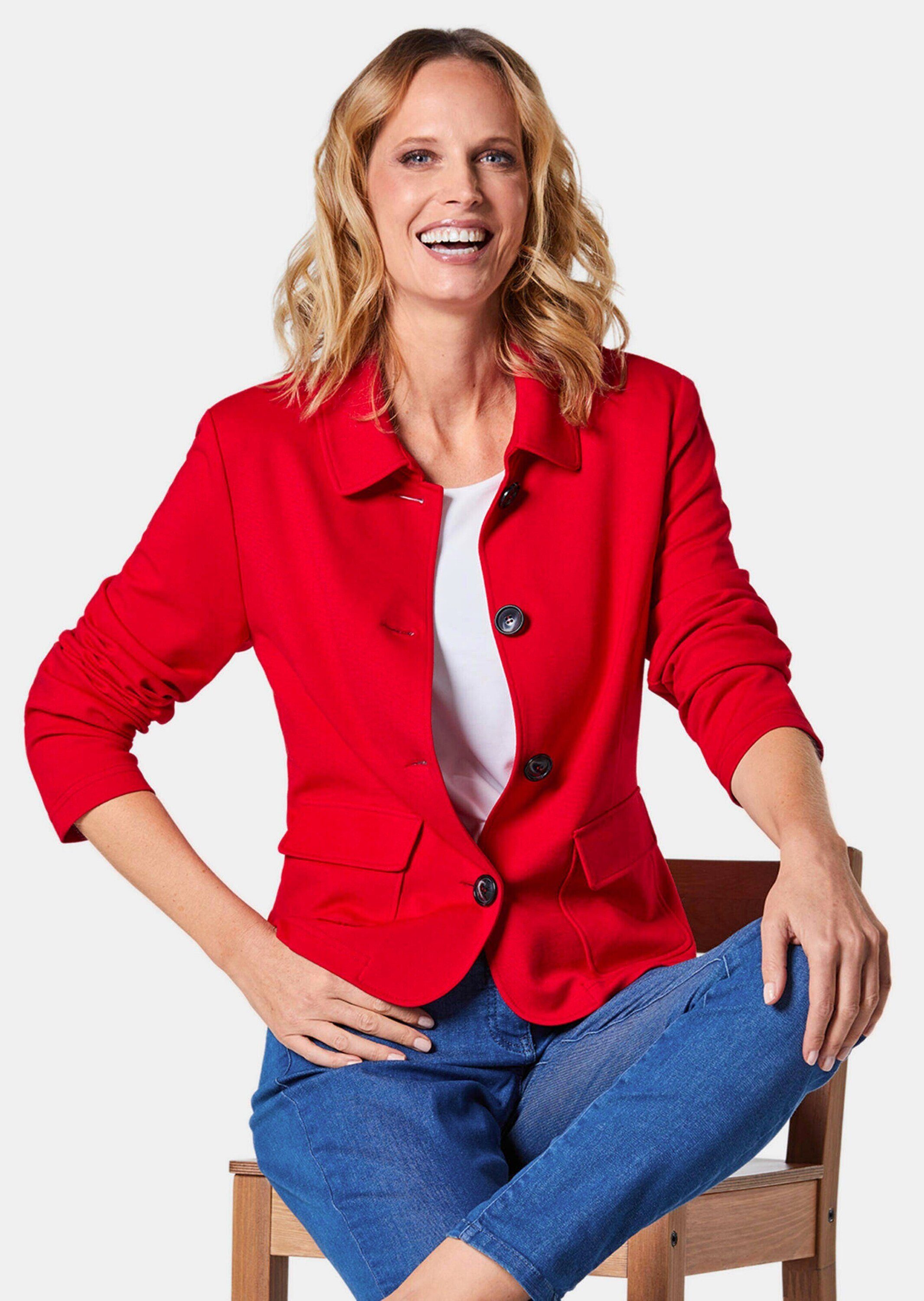 GOLDNER Outdoorjacke Leichte Jacke mit Stehkragen in rot Damen Übergangsjacke, kurz, Langarm, leicht, kleiner Kragen