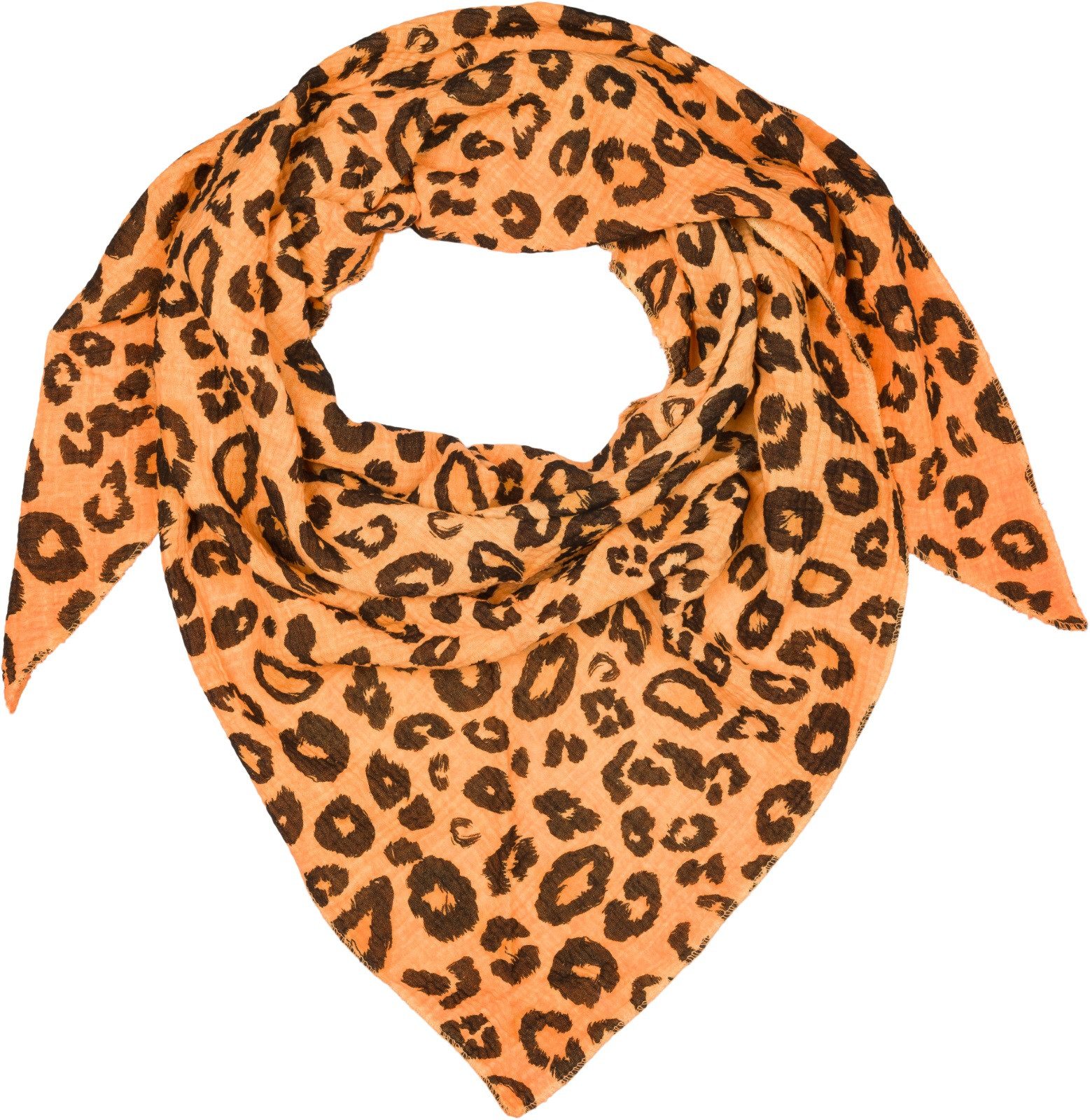 styleBREAKER Dreieckstuch Musselin Dreiecktuch Leoparden Print, günstig online kaufen