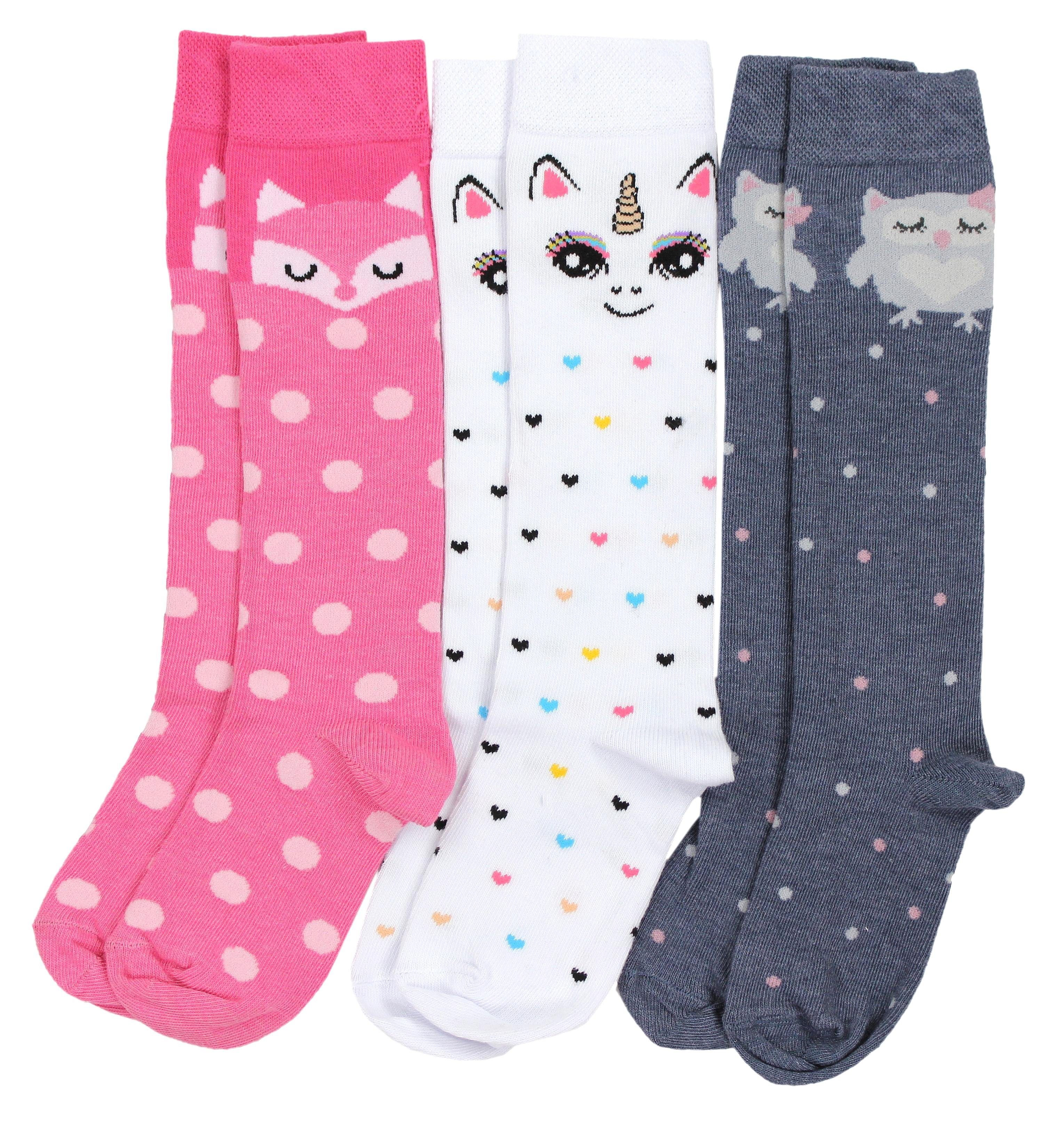 Farbenmix Socken 3er Gemustert TupTam (3-Paar) Mädchen Pack TupTam Langsocken 1 Knielange