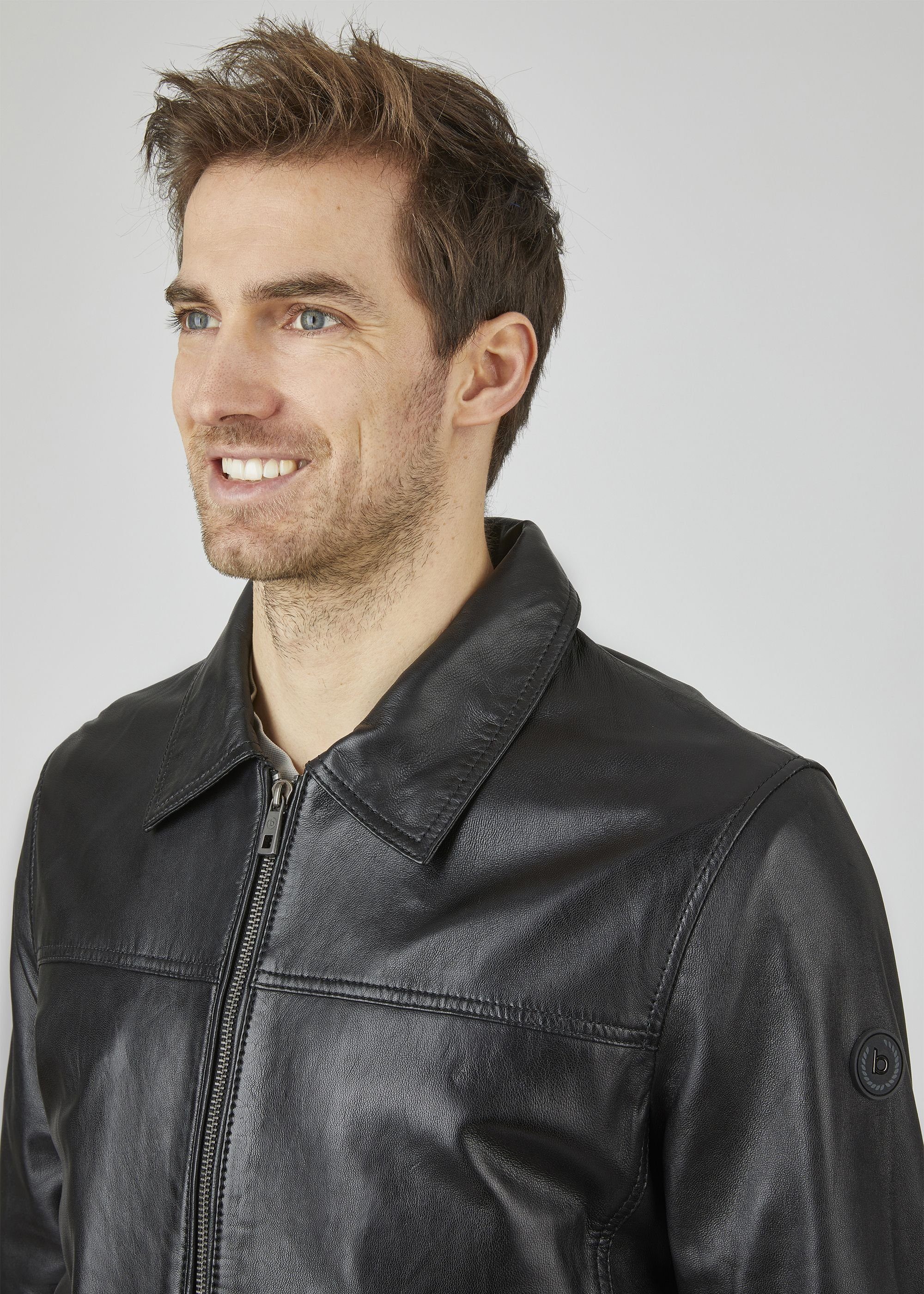 bugatti Lederjacke BUALBANO (1-St) mit Umlegekragen