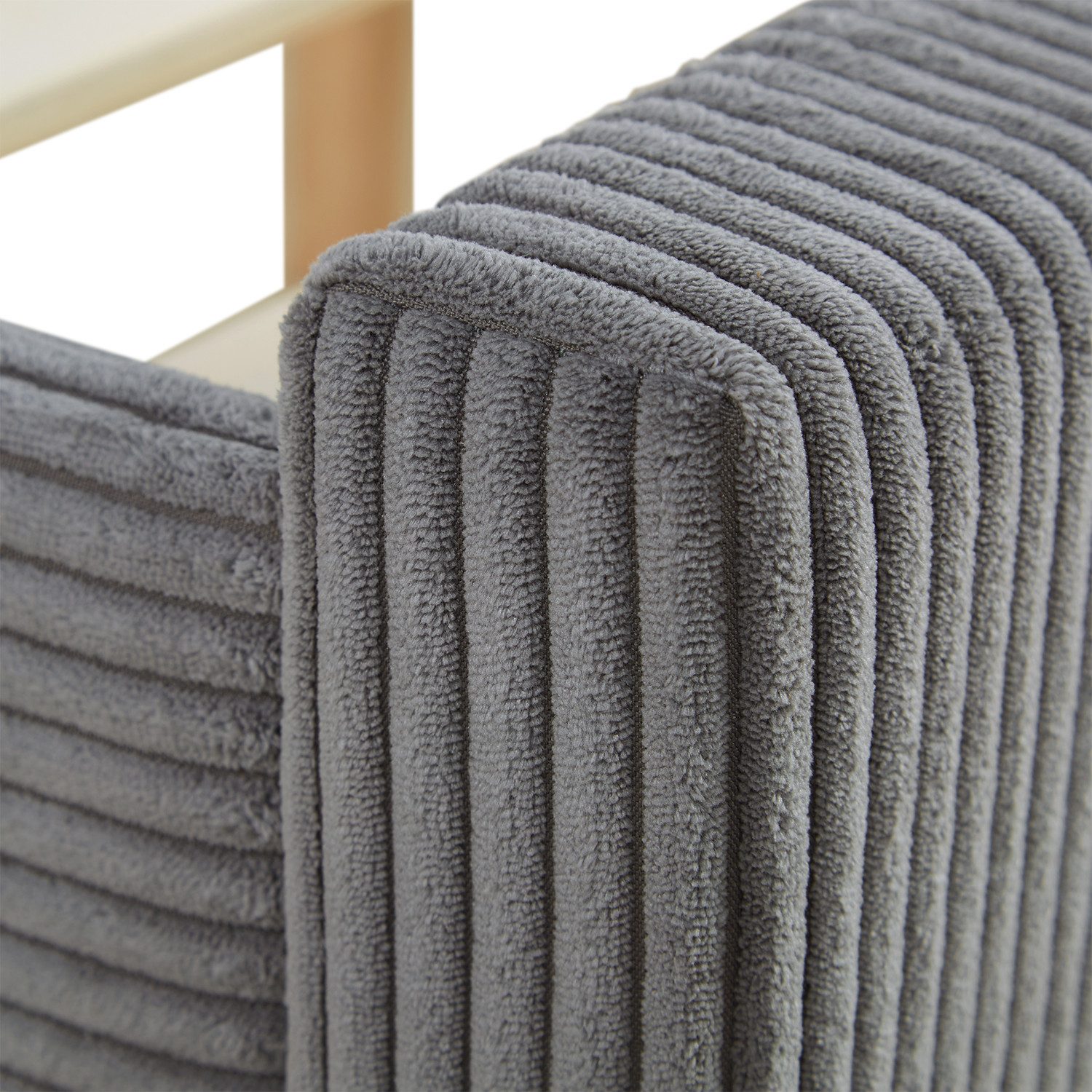 Homestyle4u Polsterbett 140x200 Lattenrost Doppelbett Polsterkopfteil Cord modern Holzfüße (Spar-Set, mit Lattenrost)