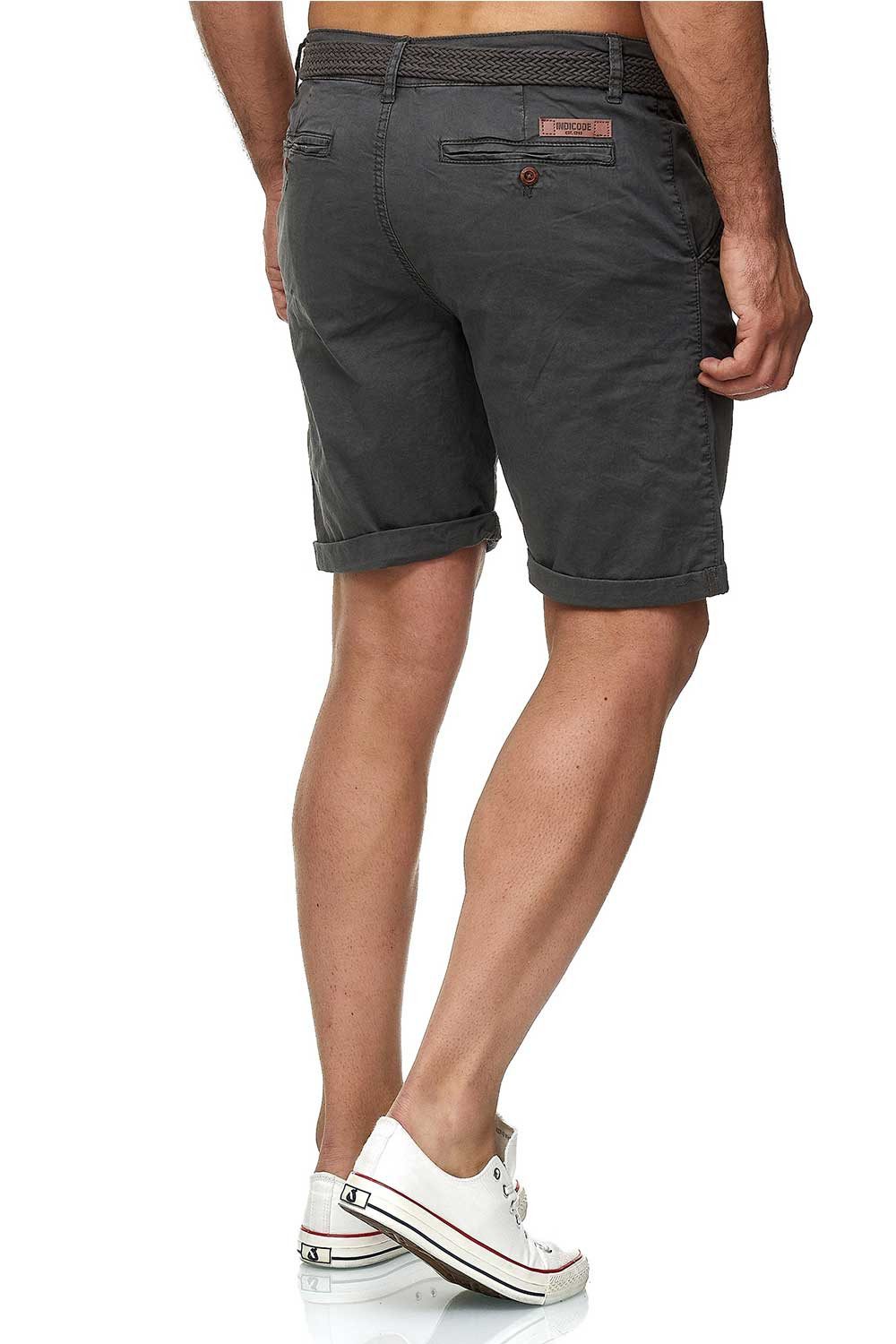 INDICODE Shorts Herren kurze Hose mit Gürtel - Conor - Aus Baumwolle - Regular Fit Freizeithose - Sportlich eleganter Look - Bequemes Stretch Material – Bild 4 von 4