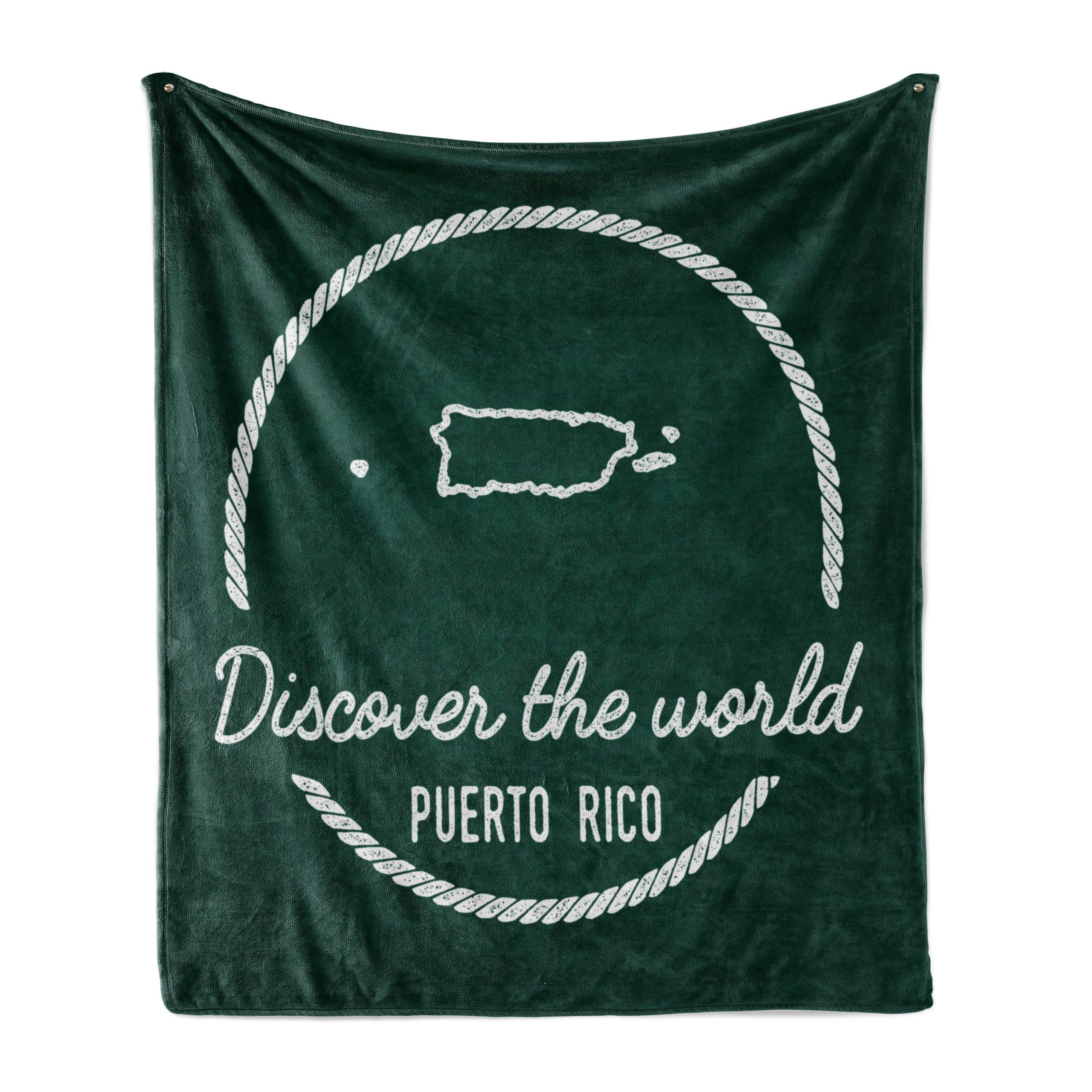 Puerto Text und Außenbereich, Entdecken Rico Innen- den Gemütlicher die Welt Sie Wohndecke Plüsch für Abakuhaus,