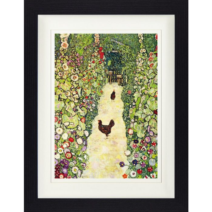 1art1 Bild mit Rahmen Gustav Klimt - Gartenweg Mit Hühnern 1916