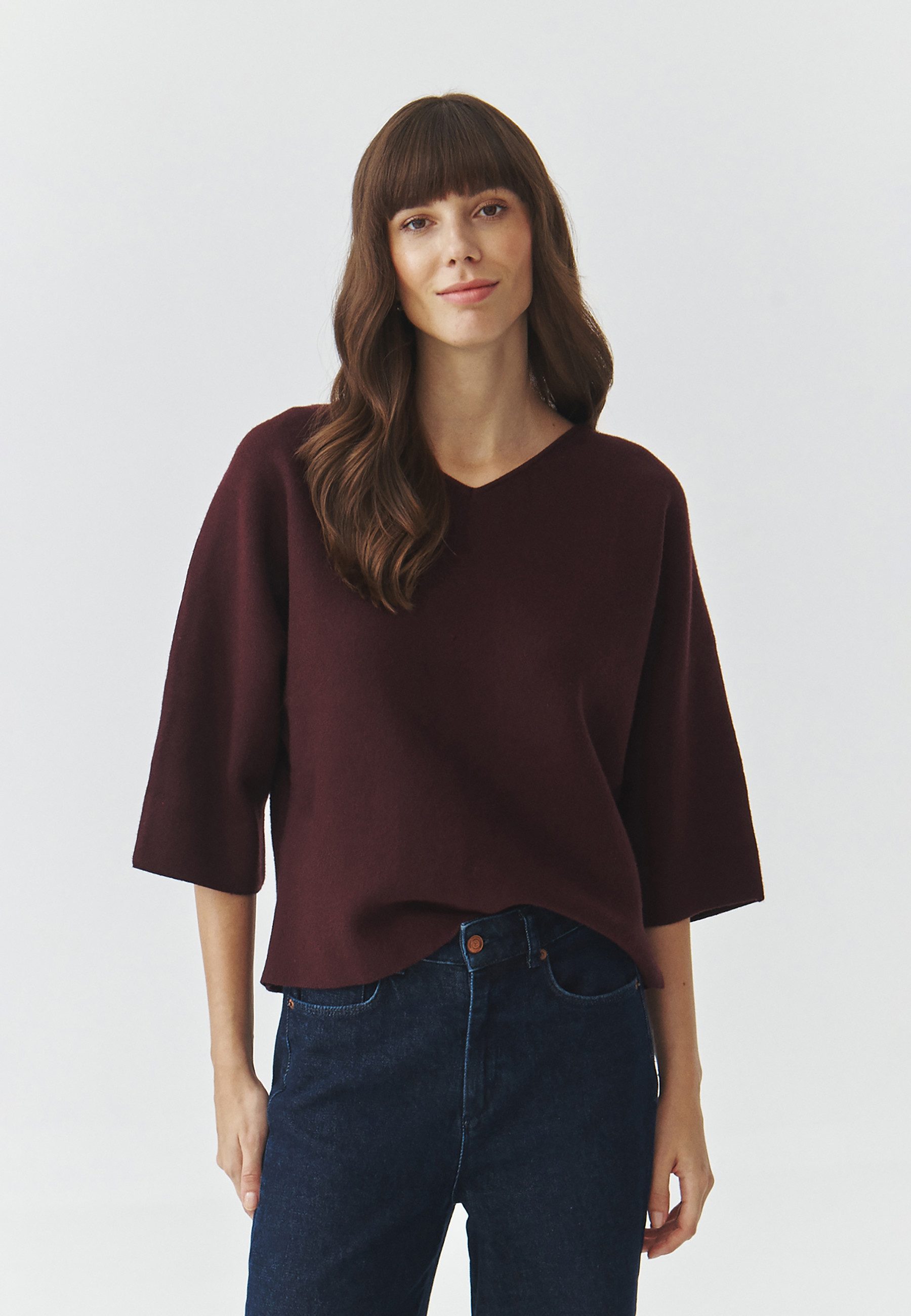 TATUUM Strickpullover Damenpulli Mit Weiten Ärmeln Und Rundhalsausschnitt - Rafia