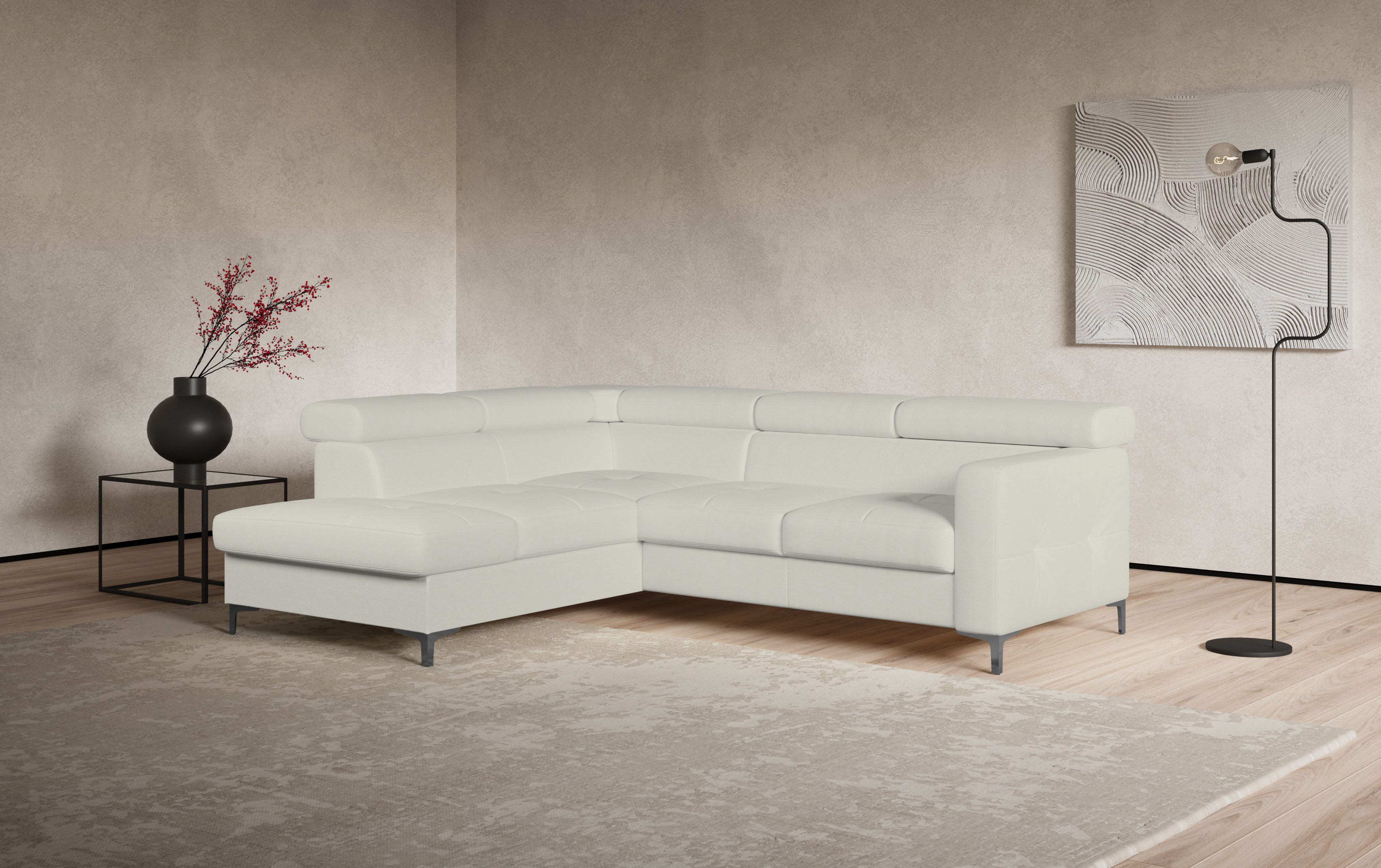COTTA Ecksofa Sammy L-Form, mit Kopfteilverstellung, günstig online kaufen