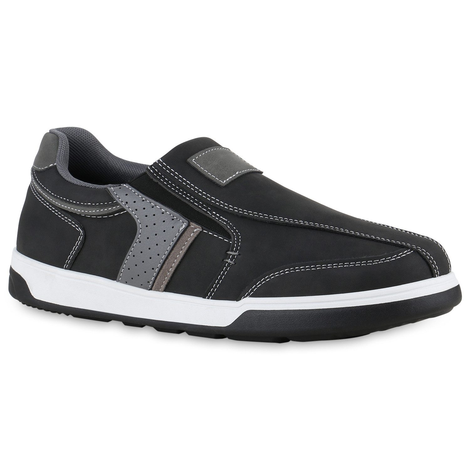 VAN HILL 840002 Slip-On Sneaker Herren Sneaker Slip Ons Slippers Bequeme Profil-Sohle