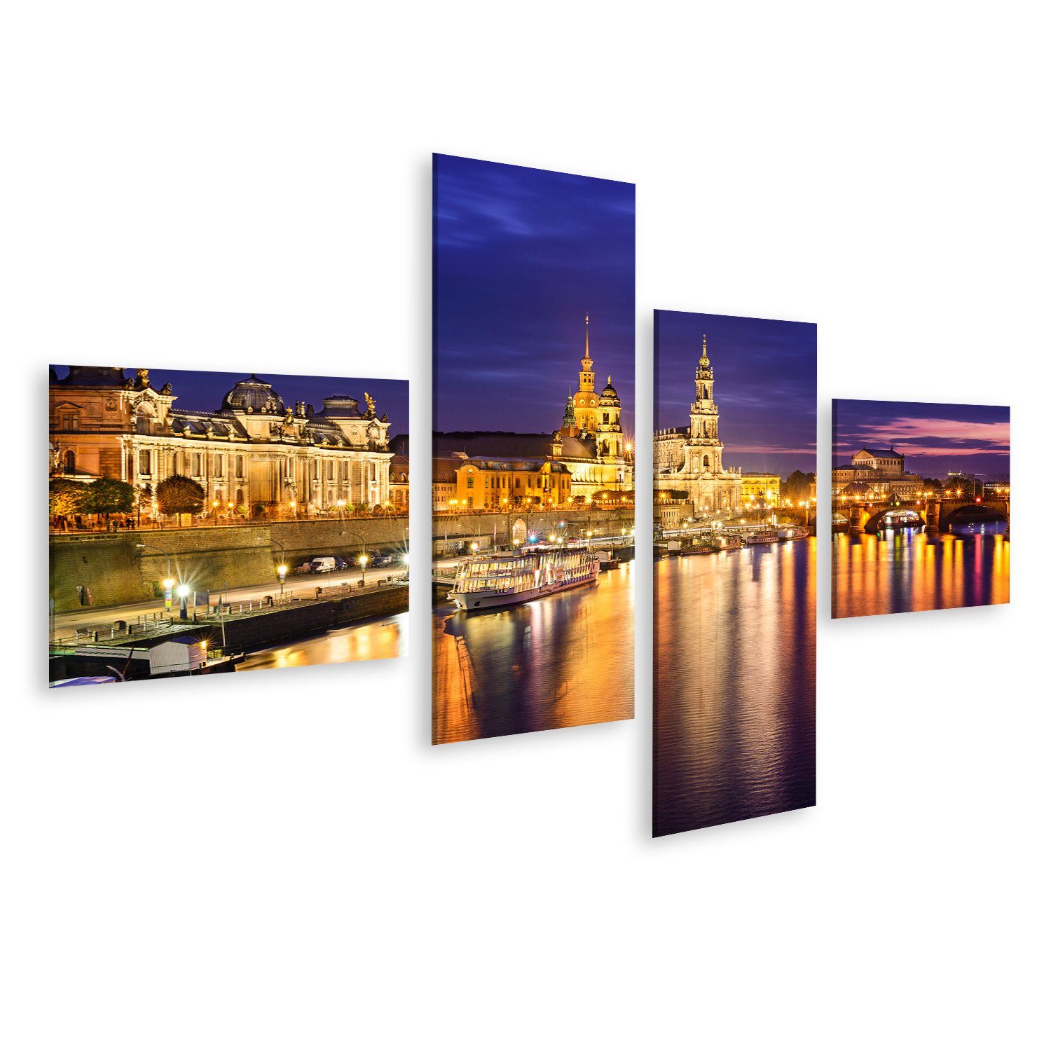 Leinwandbild Bild auf Leinwand Dresden Deutschland Skyline Downtown Elbe Fluss Wand