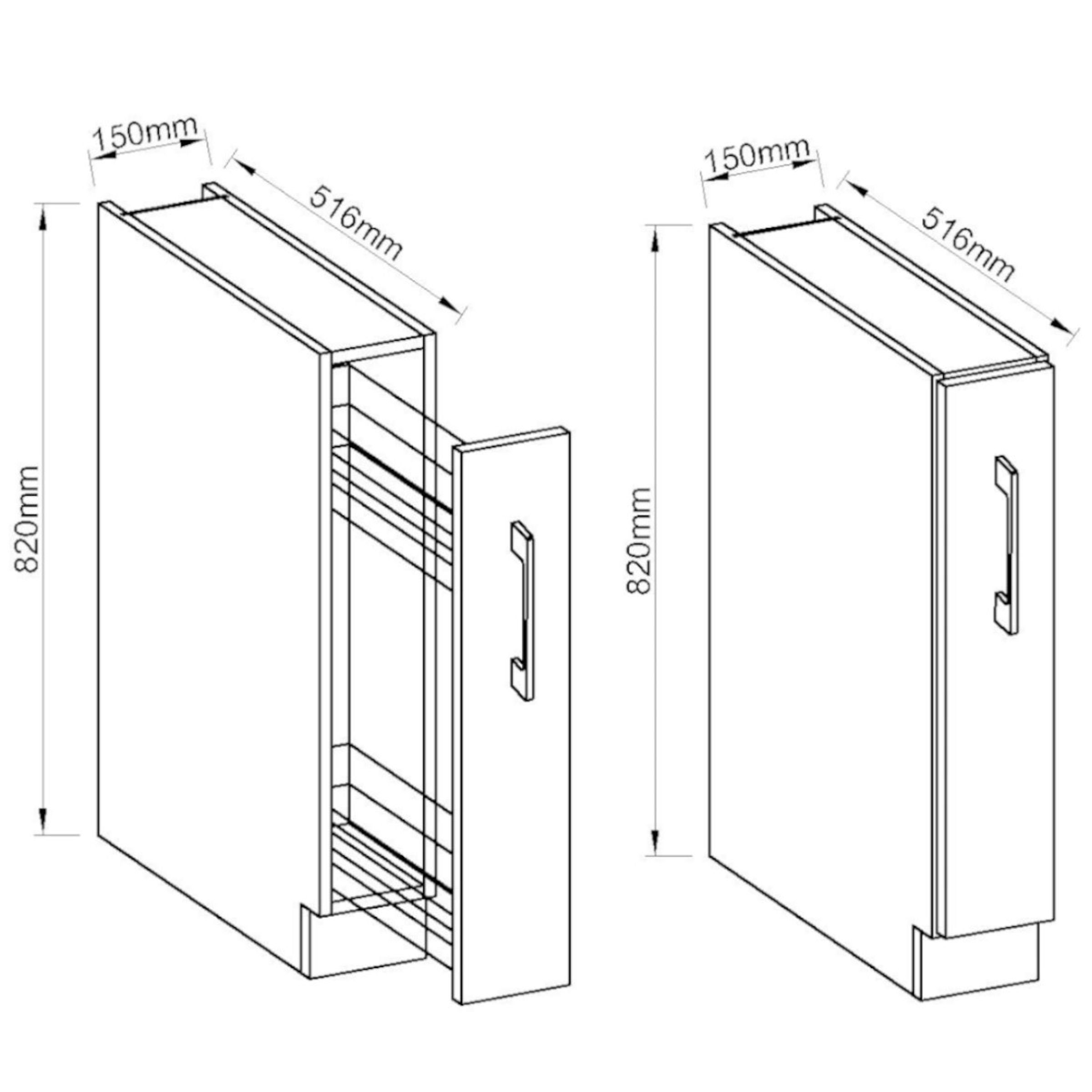 Küchen-Preisbombe Unterschrank Schrankauszug 15 cm Küche Vigo Eiche Lancelo günstig online kaufen