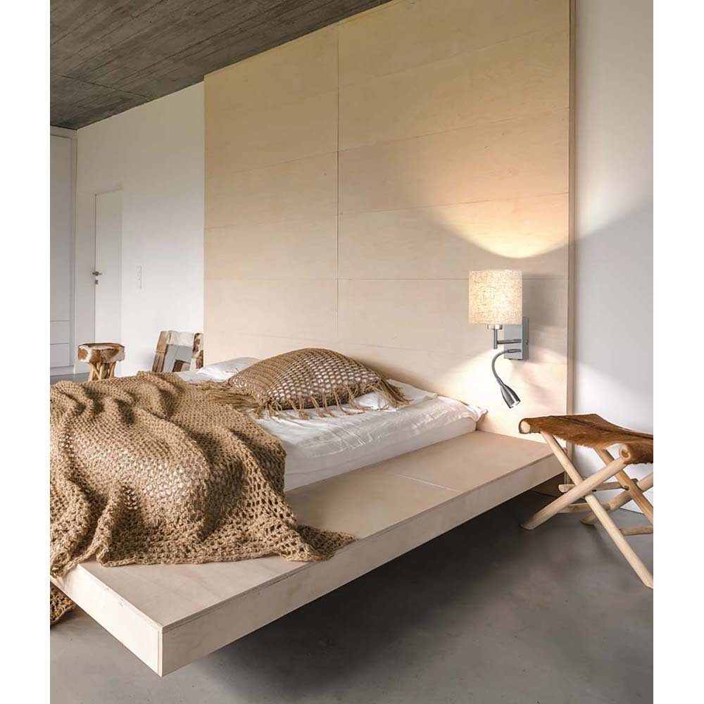 FISCHER & HONSEL LED Wandleuchte, Leuchtmittel nicht inklusive, Wandleuchte Bettlampe Leseleuchte Spot flexibel Textil