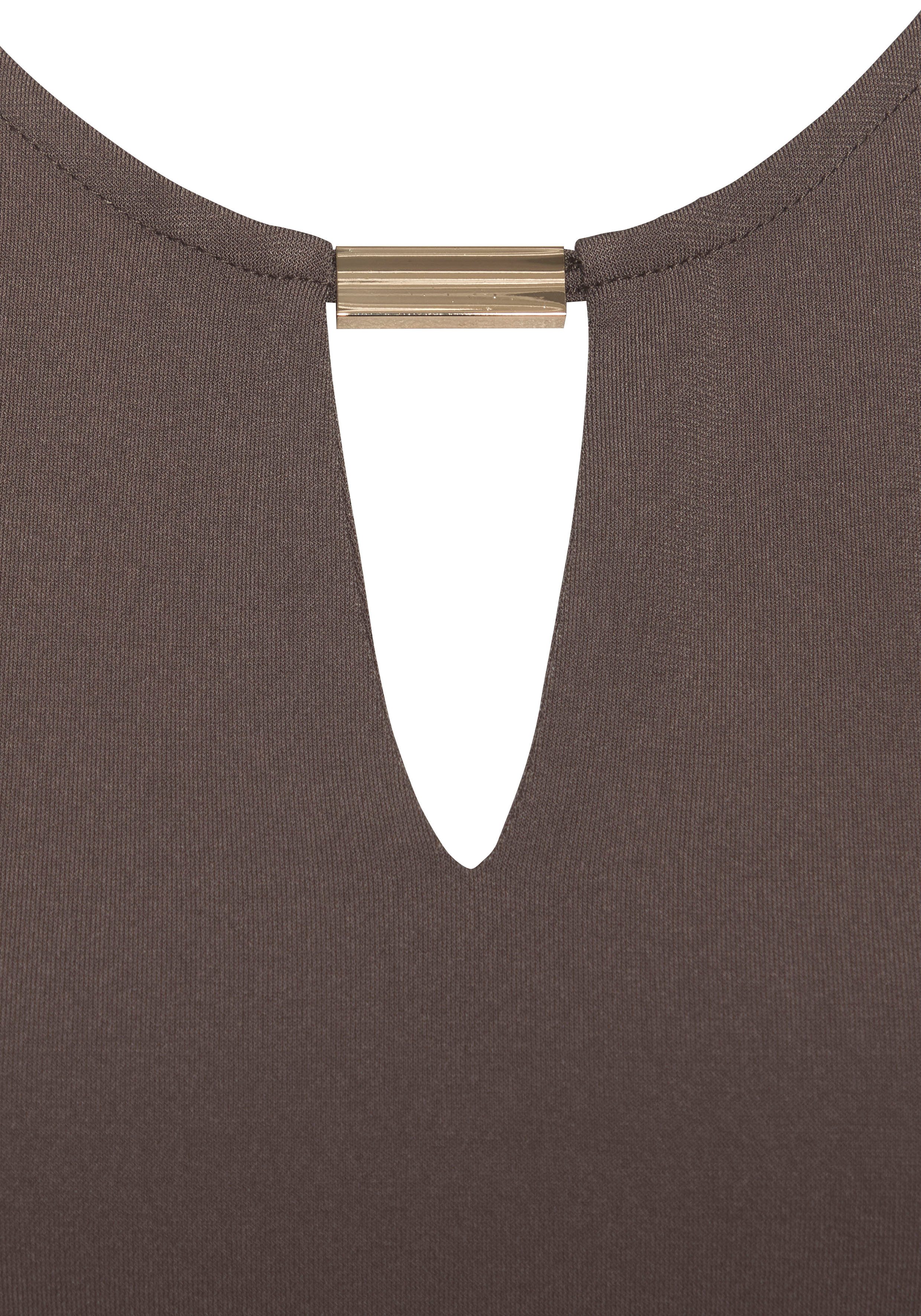 LASCANA Tanktop aus glatter Jerseyqualität mit Cut-out, elegantes Sommertop, bügelfrei