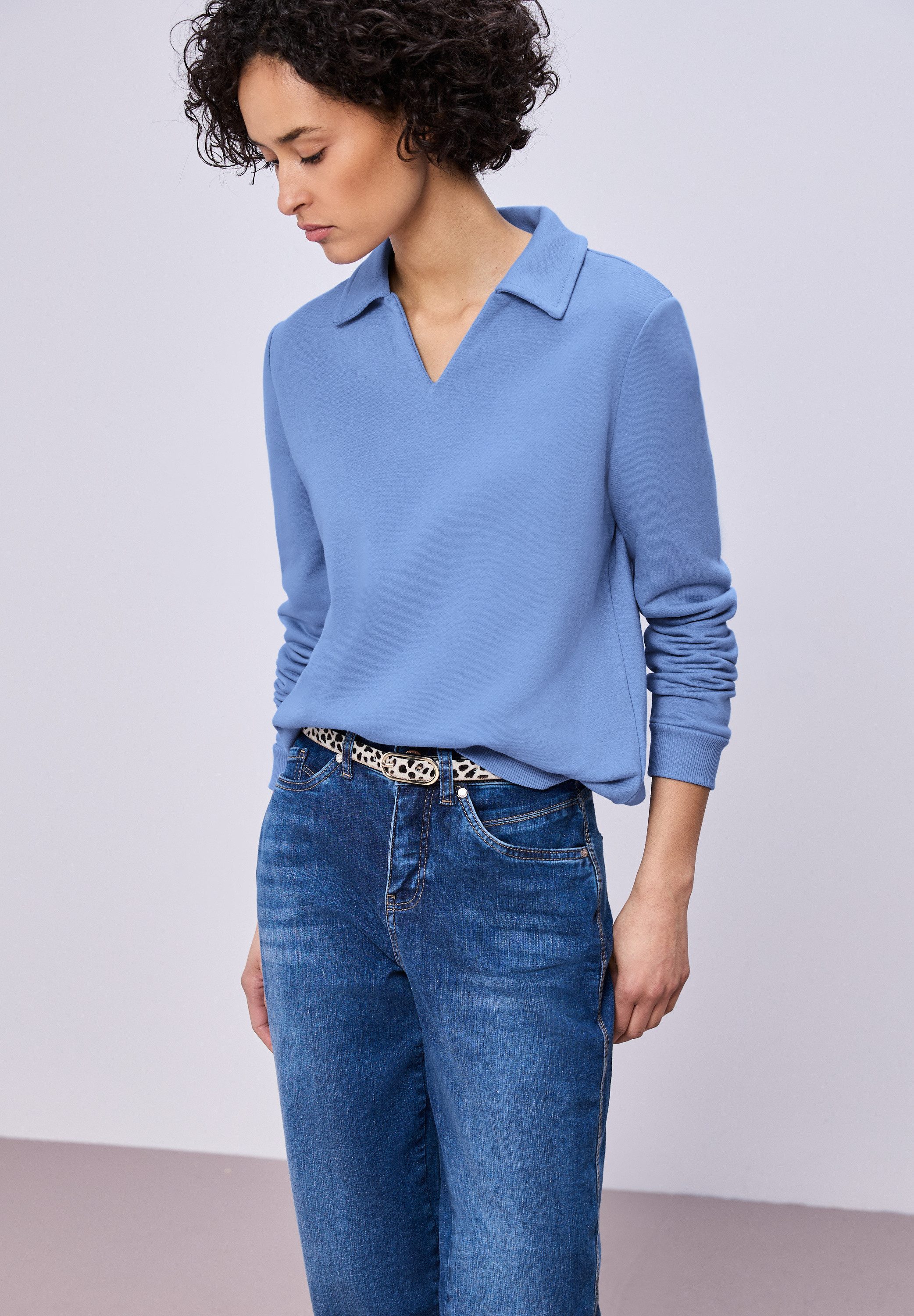 STREET ONE Sweatshirt mit Hemdkragen