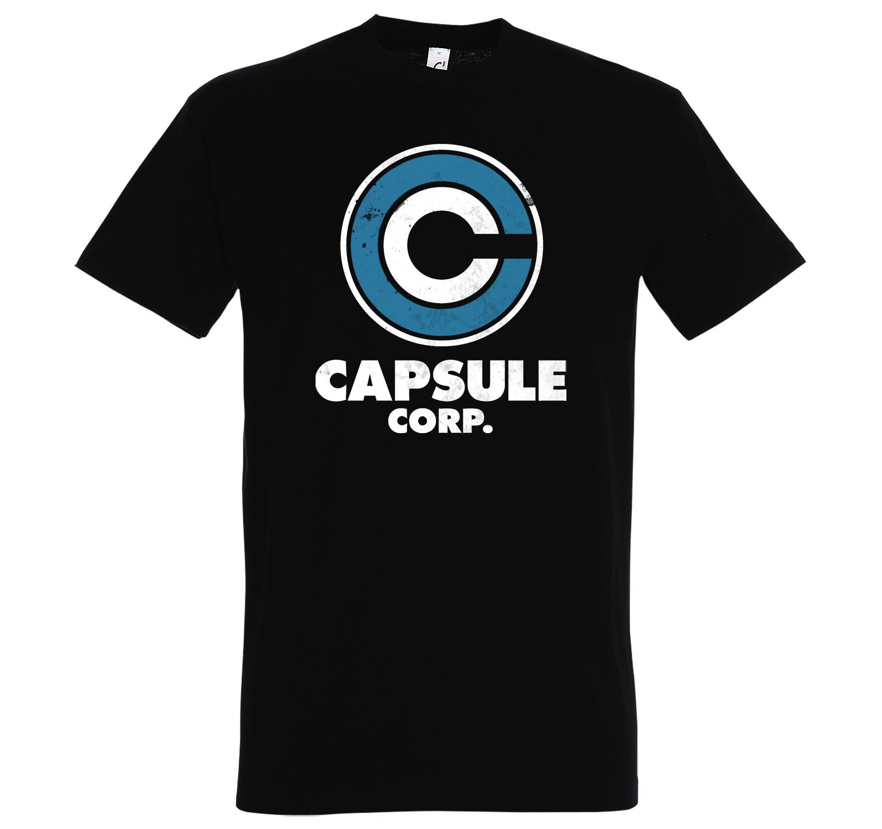 Youth Designz T-Shirt Capsule Corp Herren Shirt mit trendigem Frontprint Schwarz | T-Shirts