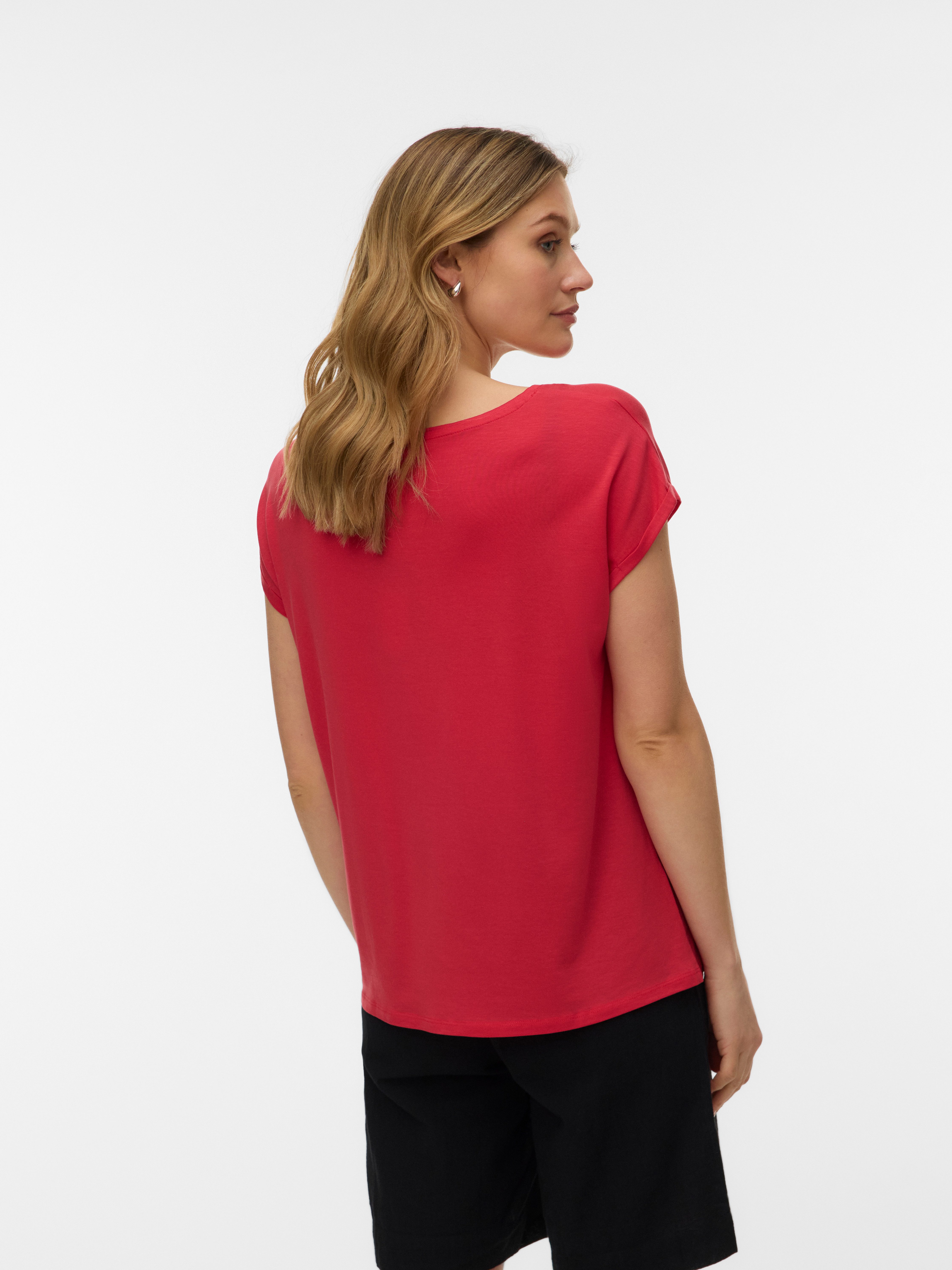Vero Moda T-Shirt VMAVA PLAIN SS TOP JRS NOOS Materialmix, regular fit