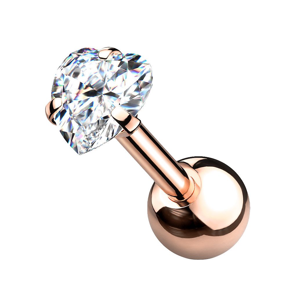 Taffstyle Piercing-Set Tragus Chirurgenstahl mit Herz Zirkonia Rosegold 1,2 günstig online kaufen