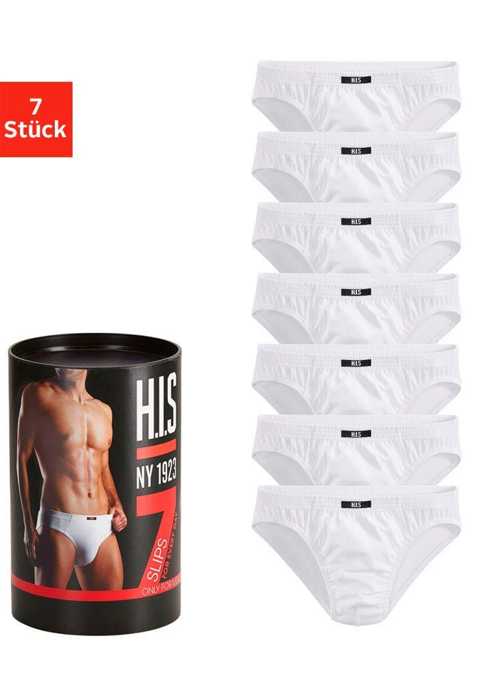 H.I.S Slip Unterhosen für Herren (Dose, 7-St) aus Baumwoll-Mix in einer Dos günstig online kaufen