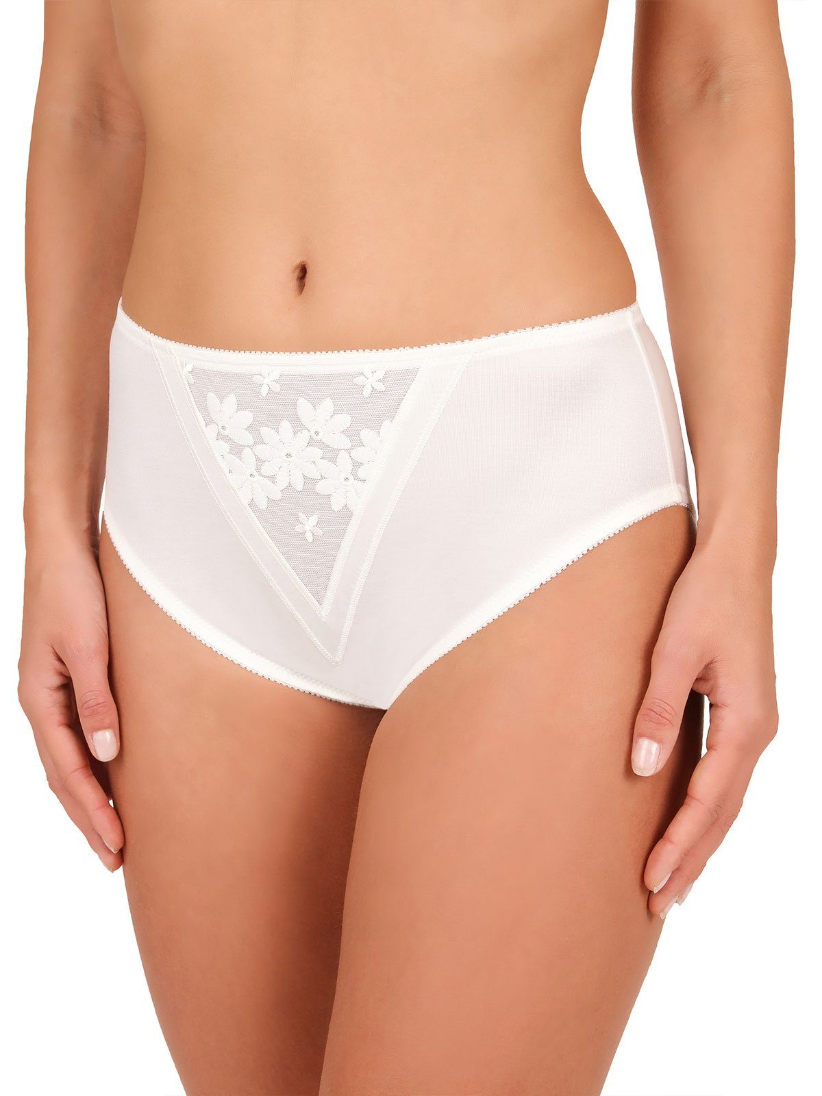 Slip Damen - Taillenslip (Stück, Naturell Swiss Broderie Felina 1-St)