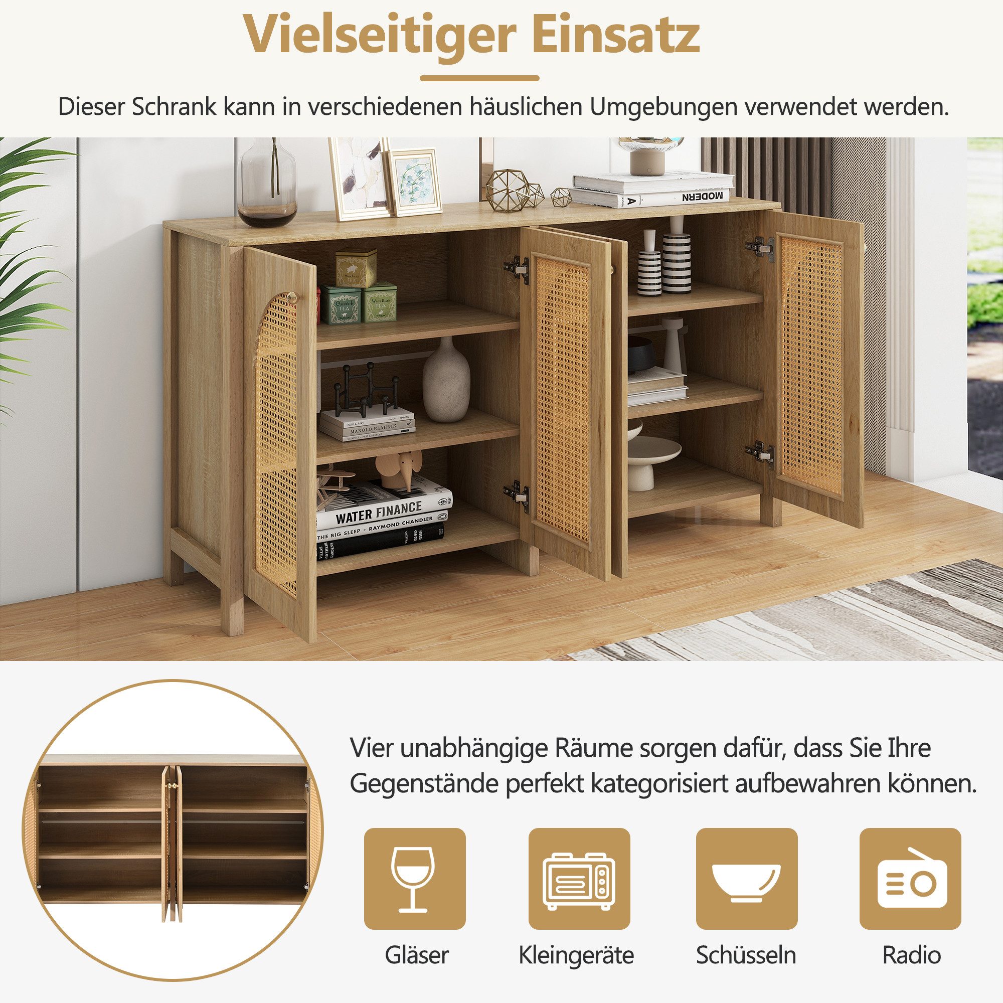 HAUSS SPOLE Sideboard Kommode Beistellschrank,Schrank Buffetschrank günstig online kaufen