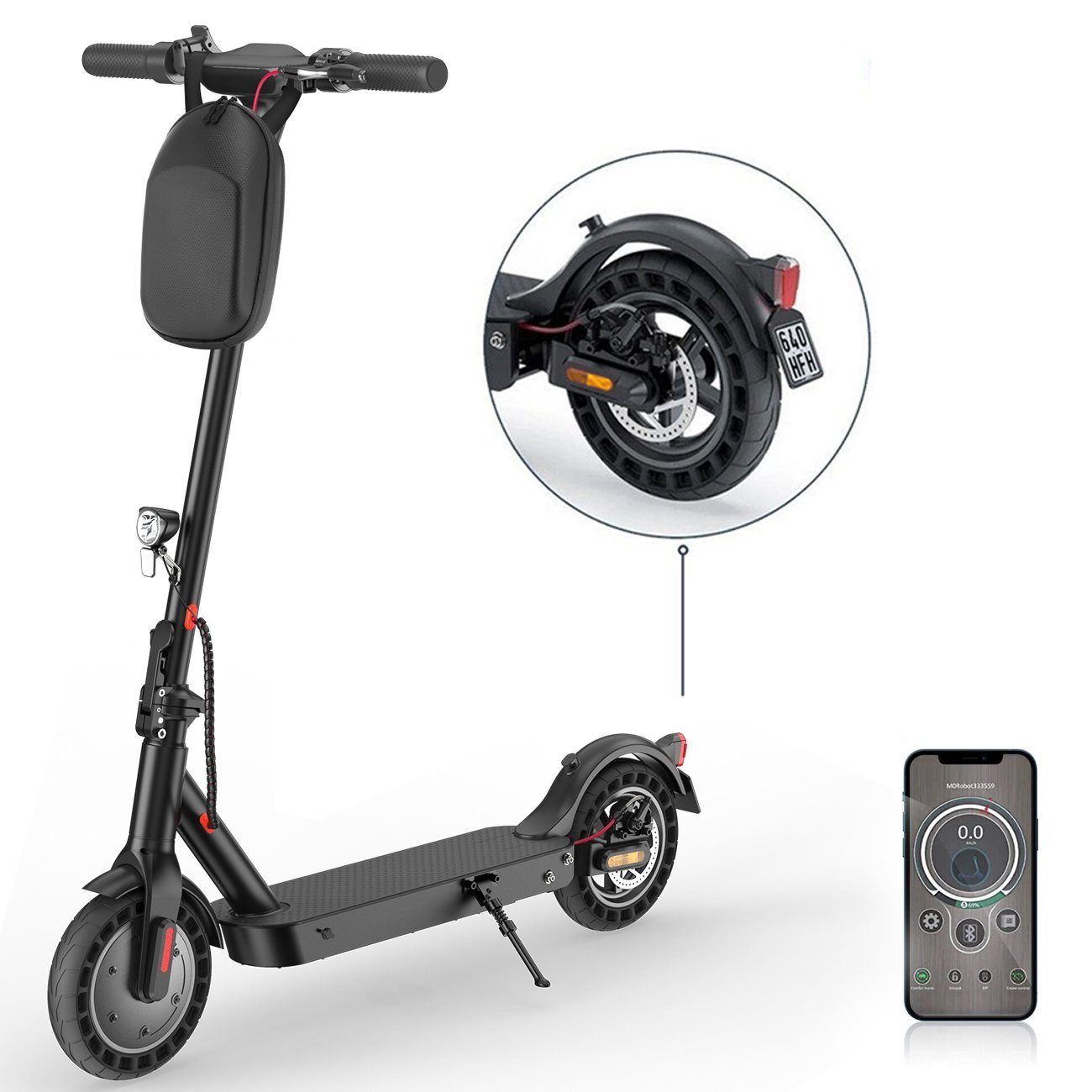 oyajia E-Scooter mit Straßenzulassung, Elektroscooter 10'' mit Zulassung  ABE E-Roller, 500,00 W, 20,00 km/h, Duales Bremssystem Faltbar Erwachsene  Elektroroller, 40km Reichweite