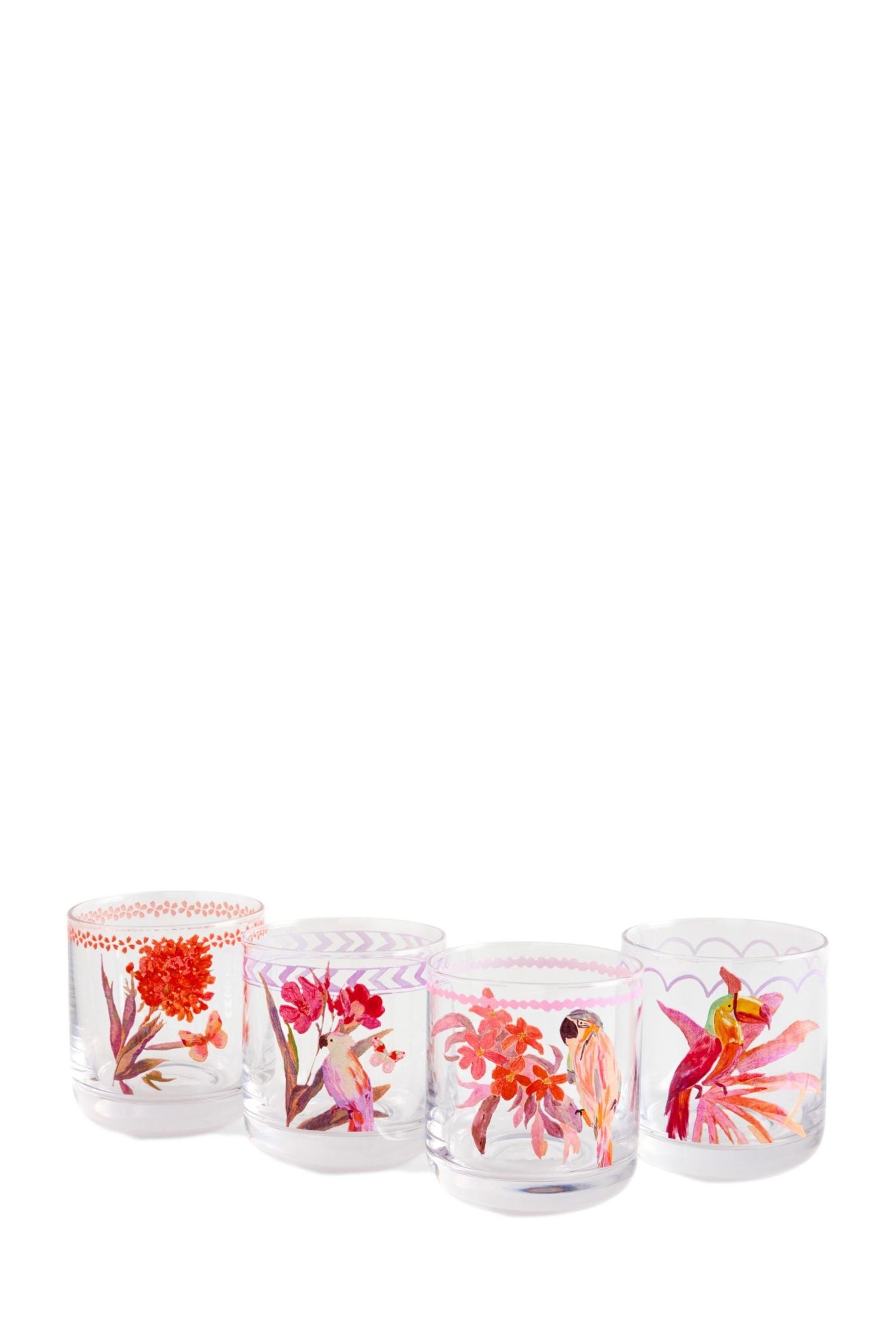 Next Tumbler-Glas 4er-Set Tumbler-Gläser mit Blumenmotiv, 1-tlg., Glas