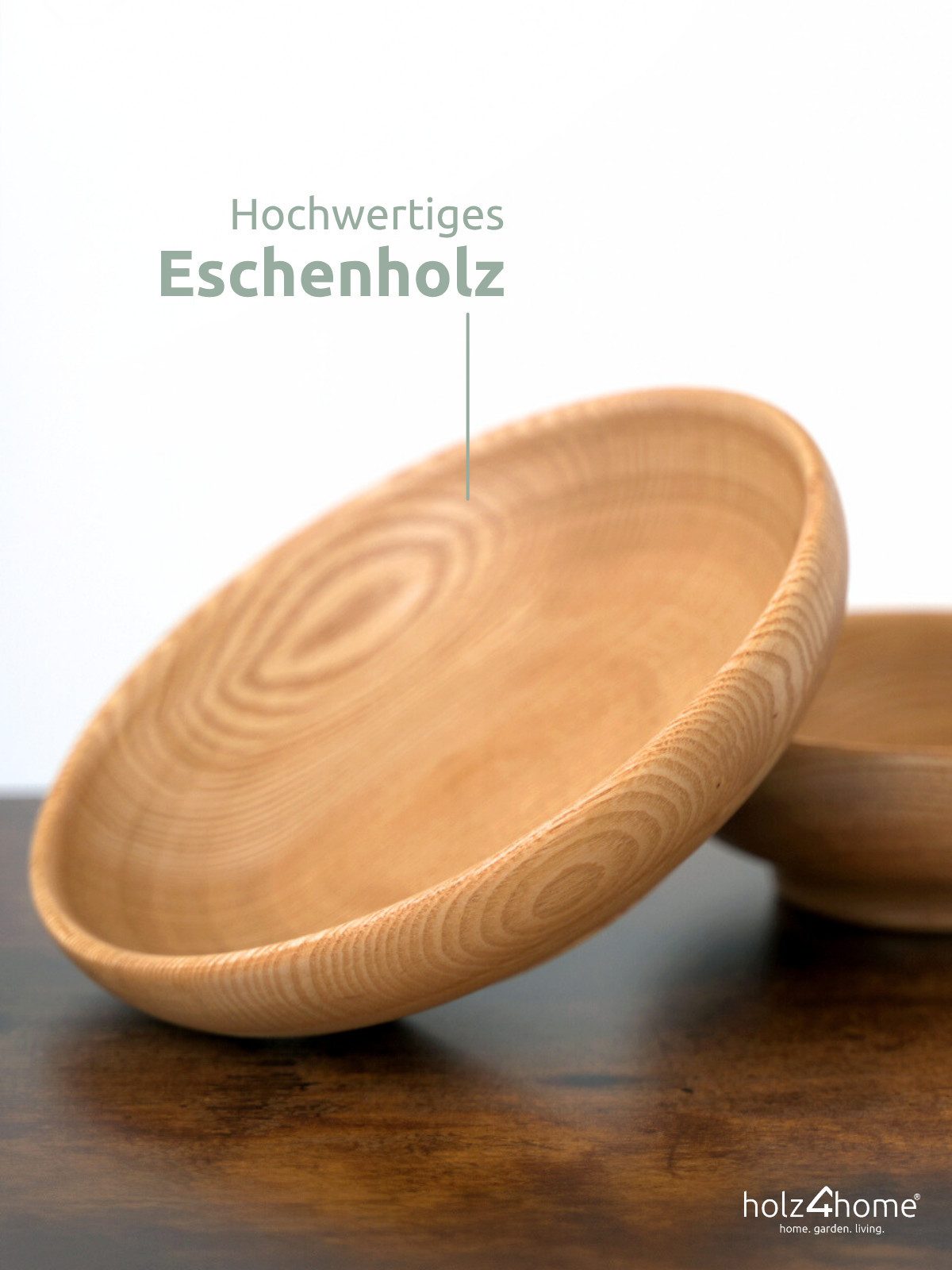 holz4home® Dekoschale Snackschale aus Eschenholz I Schlüsselablage Massivholz – Bild 3 von 5