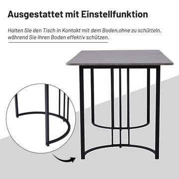 HAUSS SPLOE Esstisch 140x80 1-St Gestell aus Metall mit verstellbaren Füßen Weiß/Grau