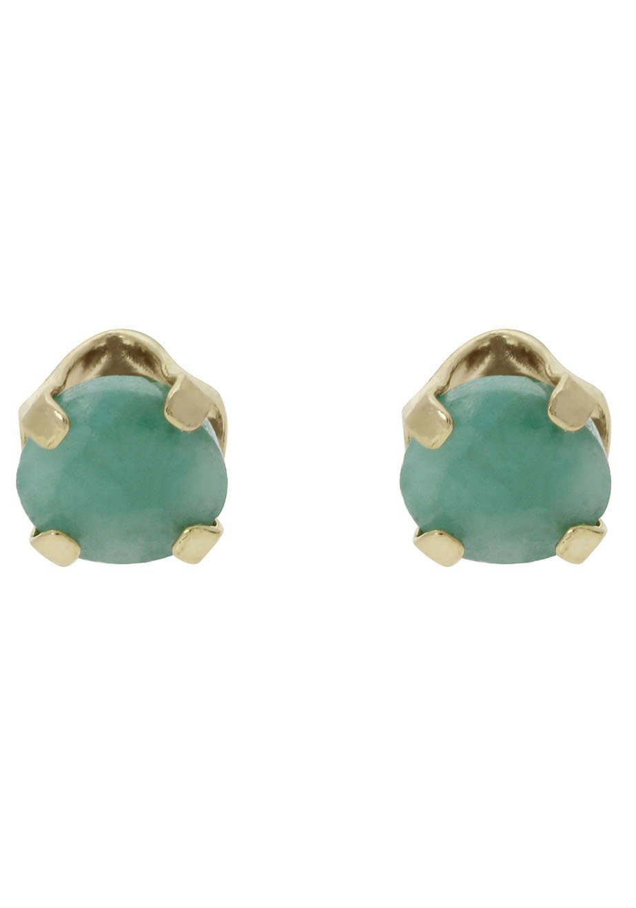 Firetti Paar Ohrstecker Schmuck Geschenk Gold 585 Ohrschmuck Farbstein Edelstein Smaragd, mit Smaragd