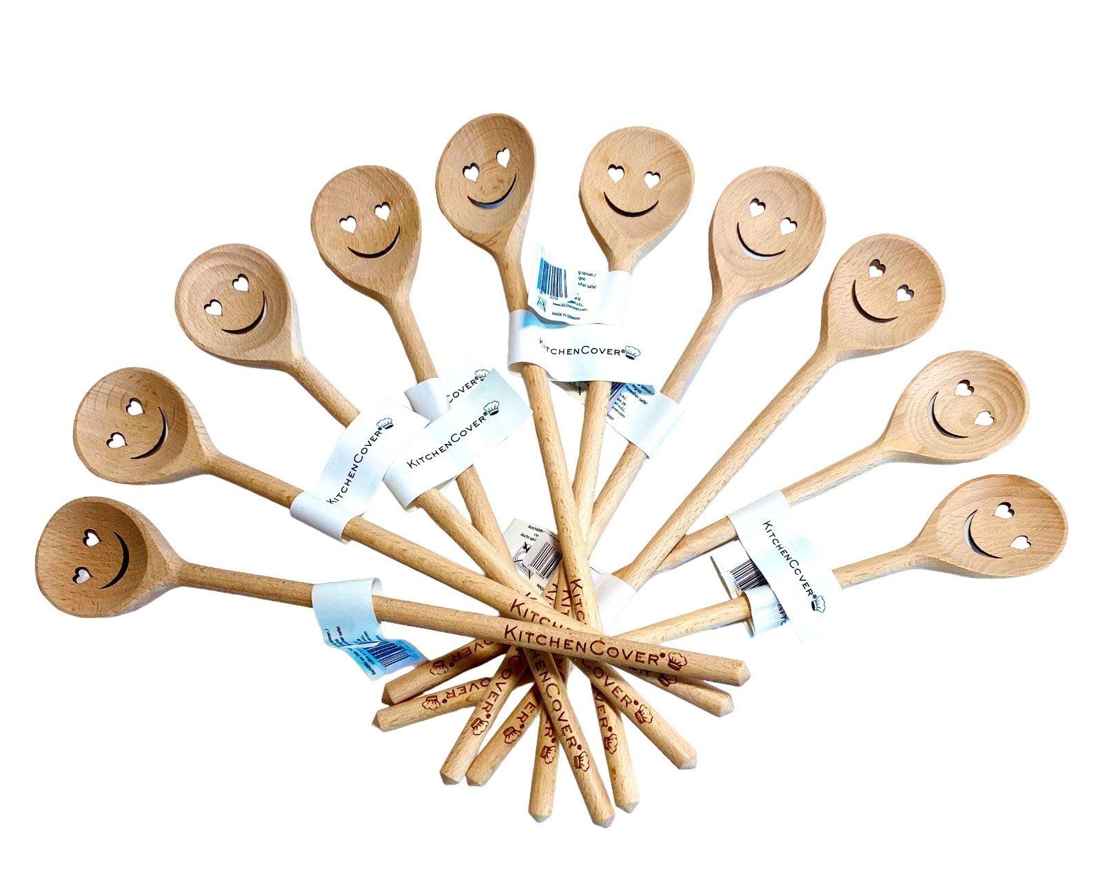 BEAZZ Kochbesteck-Set Kochlöffel Set Holz Holzlöffel Servierlöffel Buche (Set, 3-tlg), Buche unbehandelt, Made in Germany