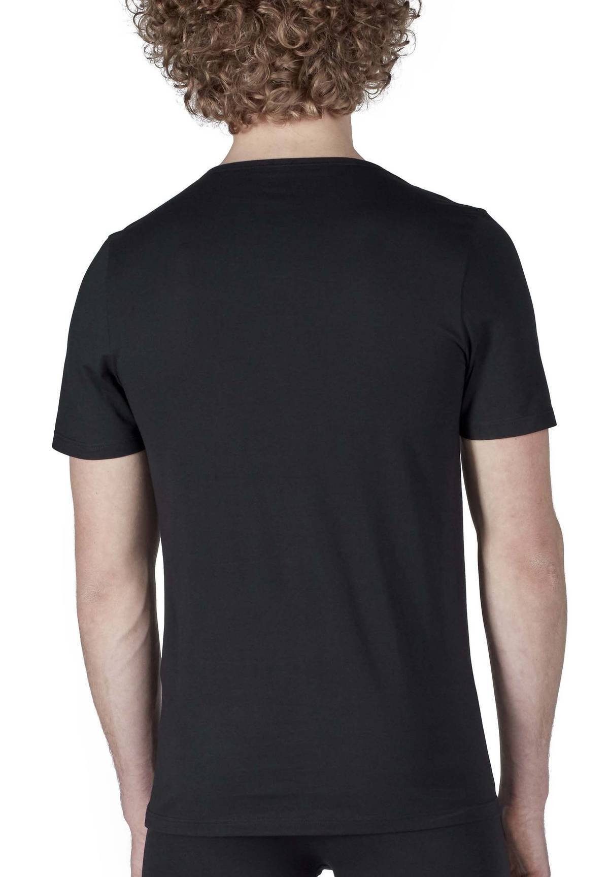Schwarz Halbarm T-Shirt, Pack Herren - 2er Skiny Unterhemd, Unterhemd