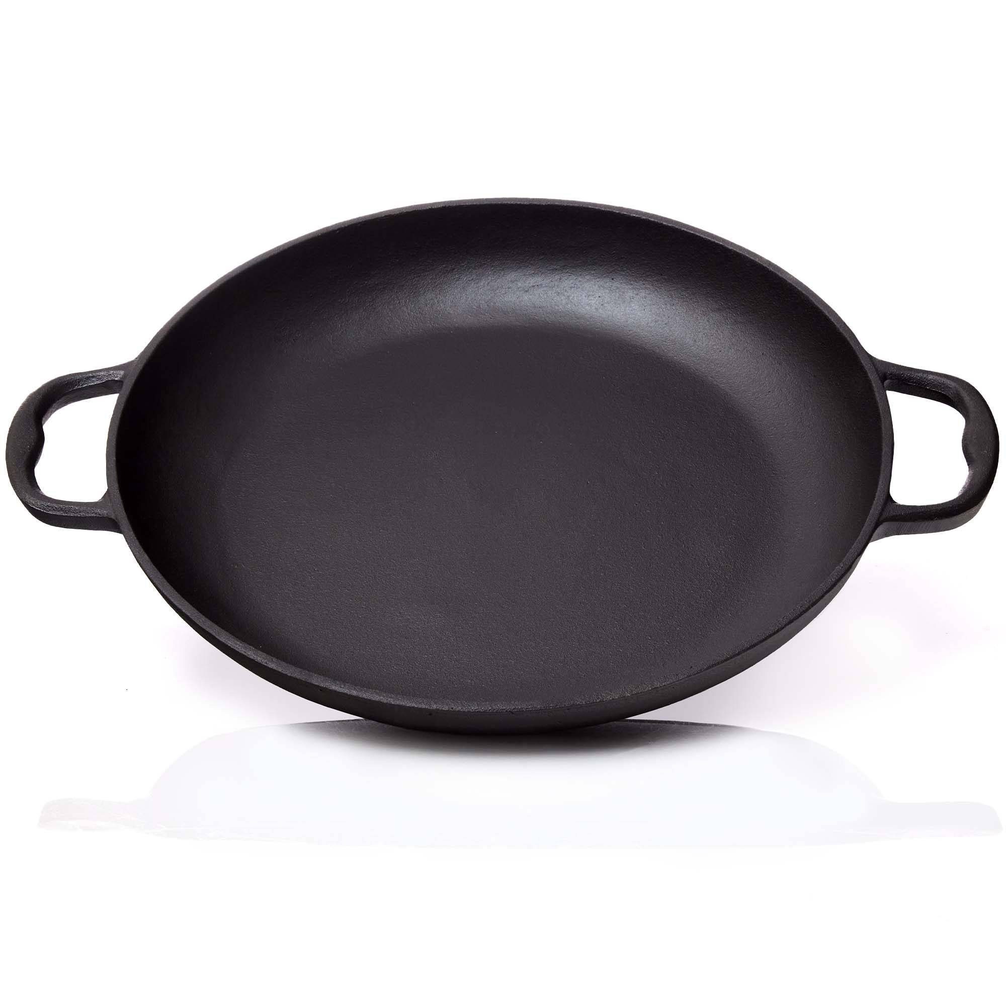 BBQ Nerd Paellapfanne, Gusseisen (36 cm (6 Personen), ǀ Antihaftpfanne mit Flachboden für traditionelle spanische Paella), ǀ Gusspfanne für Grill Feuerstelle Herd einschl. Induktion