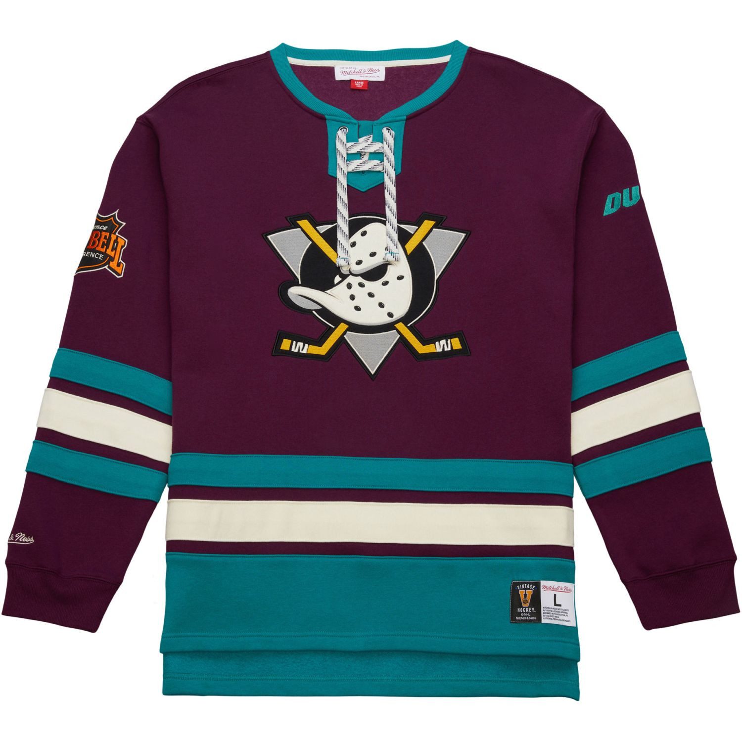 Mitchell Ness Kapuzenpullover Anaheim Ducks NHL LaceUp Heritage