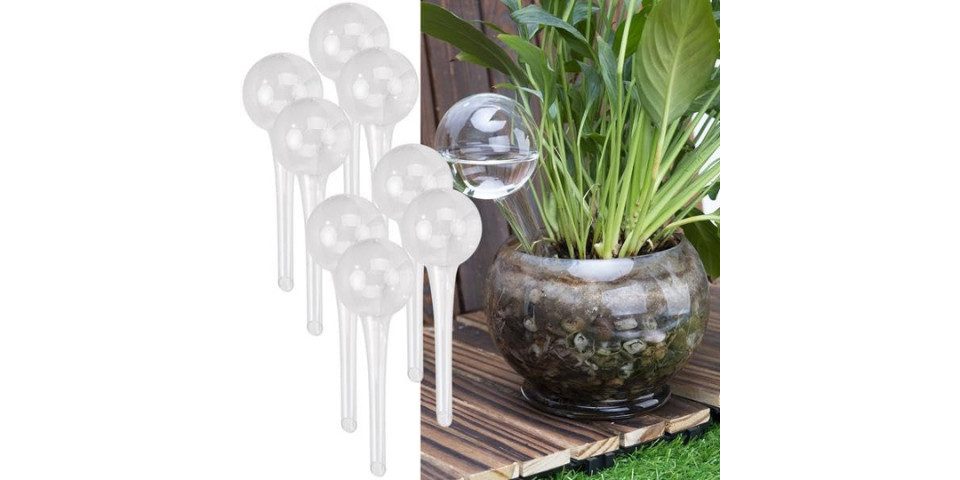 Casativo Bewässerungskugel Wassersparende Pflanzen Bewässerungskugeln aus Glas, Ø 6 x H 15 cm, Für Topf- und Balkonpflanzen, aus echtem Glas, Füllmenge ca. 75 ml