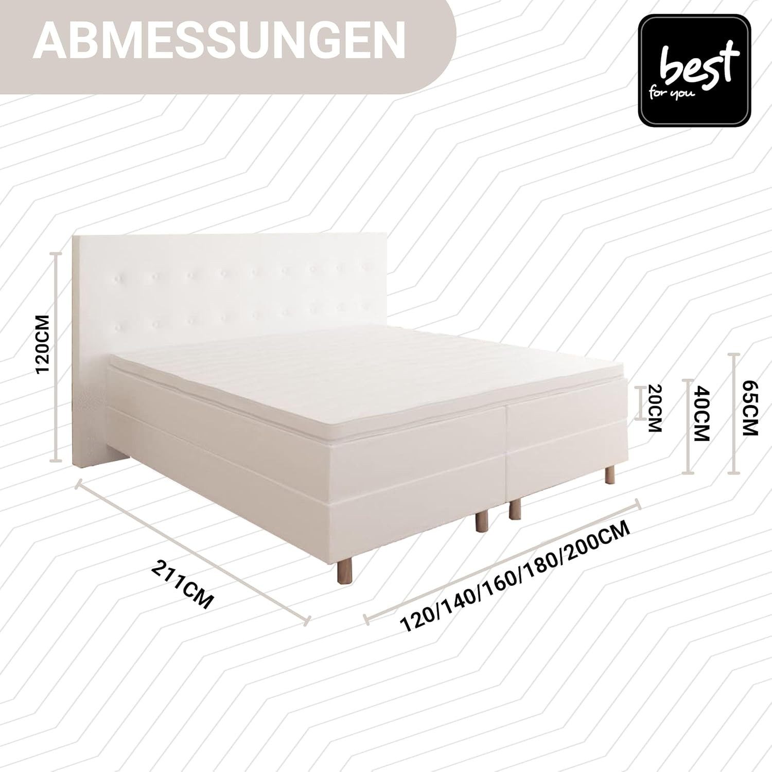 Best for Home Boxspringbett Boxspringbett NEO mit Bonell-Federkern &5 cm To günstig online kaufen