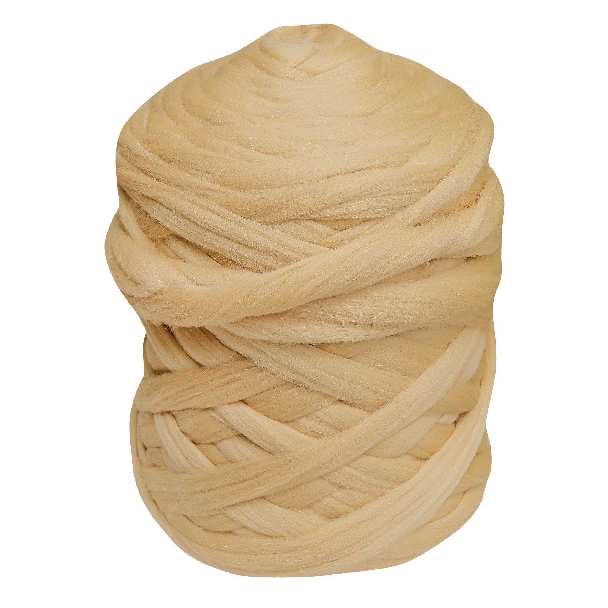 maDDma 1m Filzwolle Märchenwolle Nassfilzen Trockenfilzen Spinnen Bastelgarn, 1 m, 095 desert sand