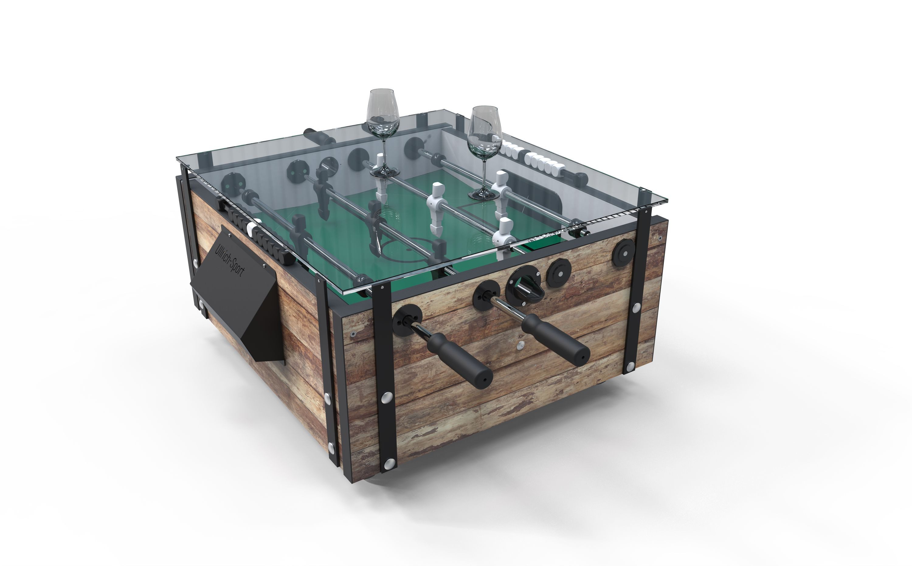 Fireball-Tablesoccer Couchtisch Fireball "Couchtisch" Tischfußball (Grundausstattung mit allen zum Spielen benötigten Anbauteilen), Made in Germany