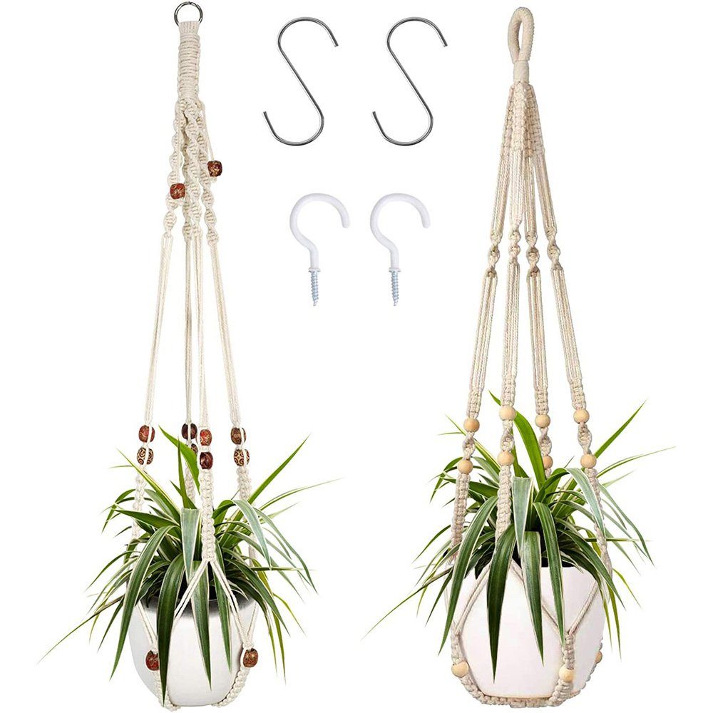 NUODWELL Blumenampel 2 Stück Makramee Blumenampel günstig online kaufen