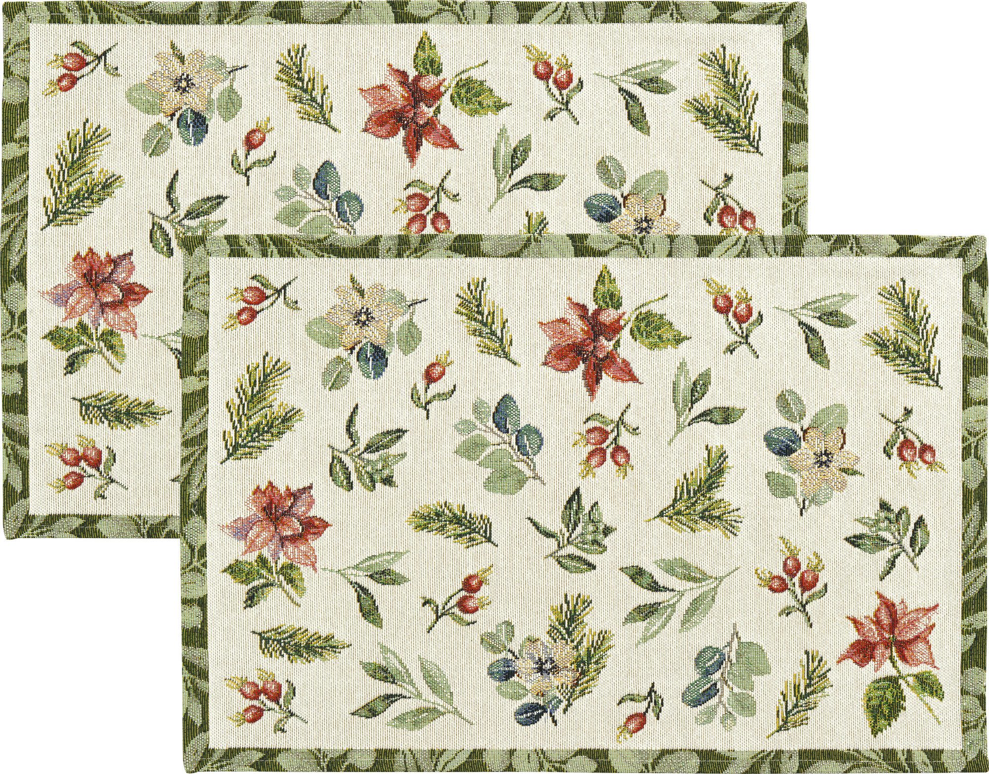sander table + home Platzset Tischset "X-Mas Greens" 2er-Pack, Gobelin Blum günstig online kaufen